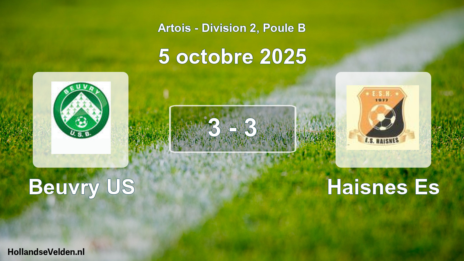Gespeelde wedstrijd: Beuvry US - Haisnes Es 3 - 3 (5 oktober 2025)
