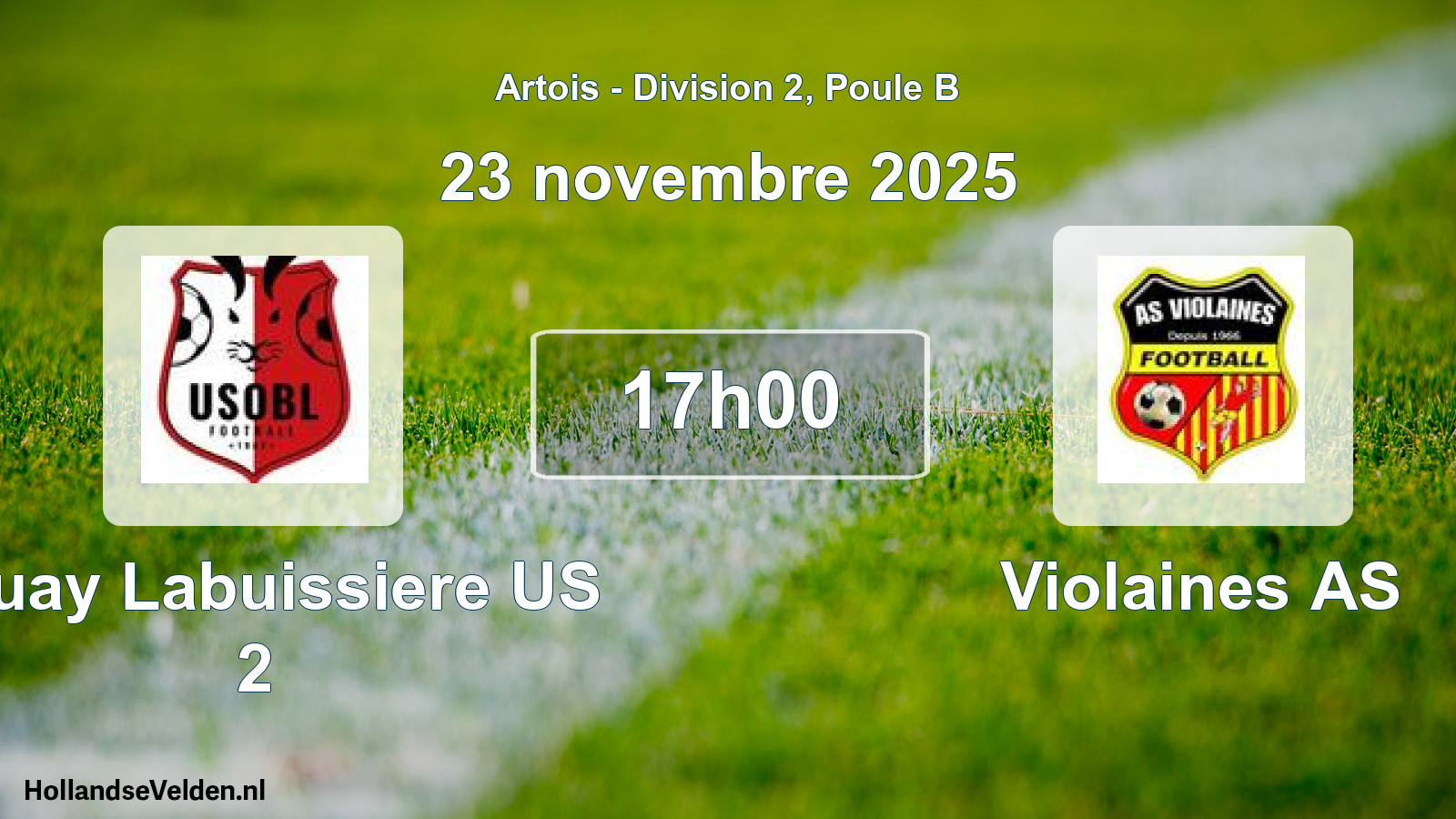 Geplande wedstrijd: Bruay Labuissiere US 2 - Violaines AS (23 november 2025)