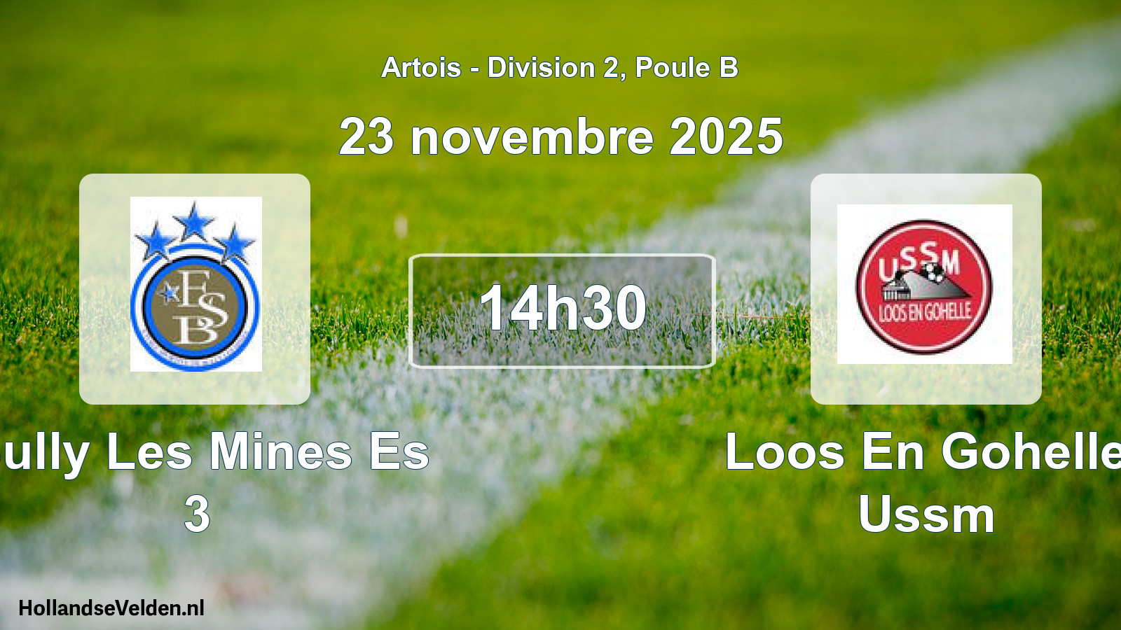 Match programmé: Bully Les Mines Es 3 - Loos En Gohelle Ussm (23 novembre 2025)