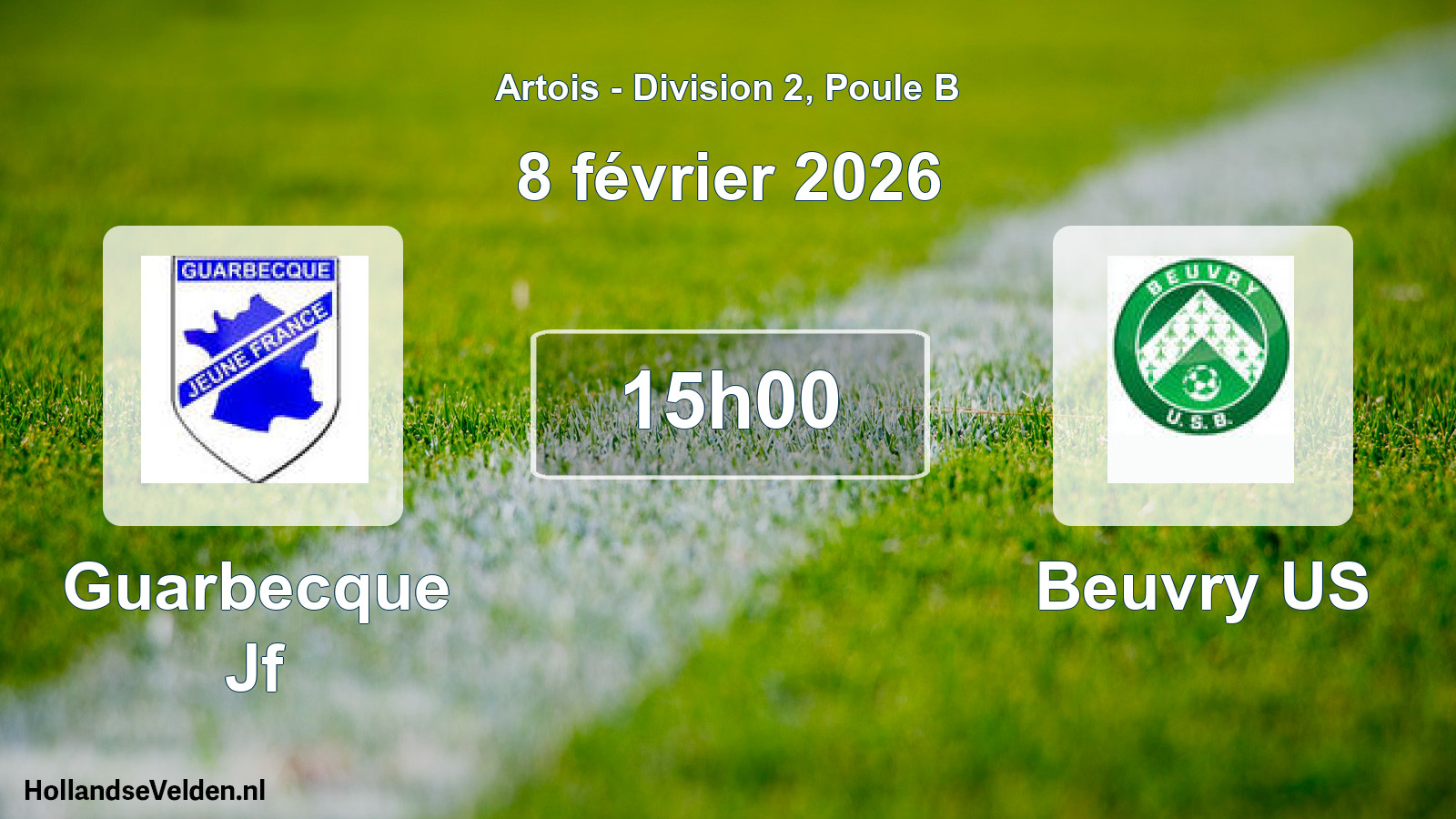 Match programmé: Guarbecque Jf - Beuvry US (8 février 2026)