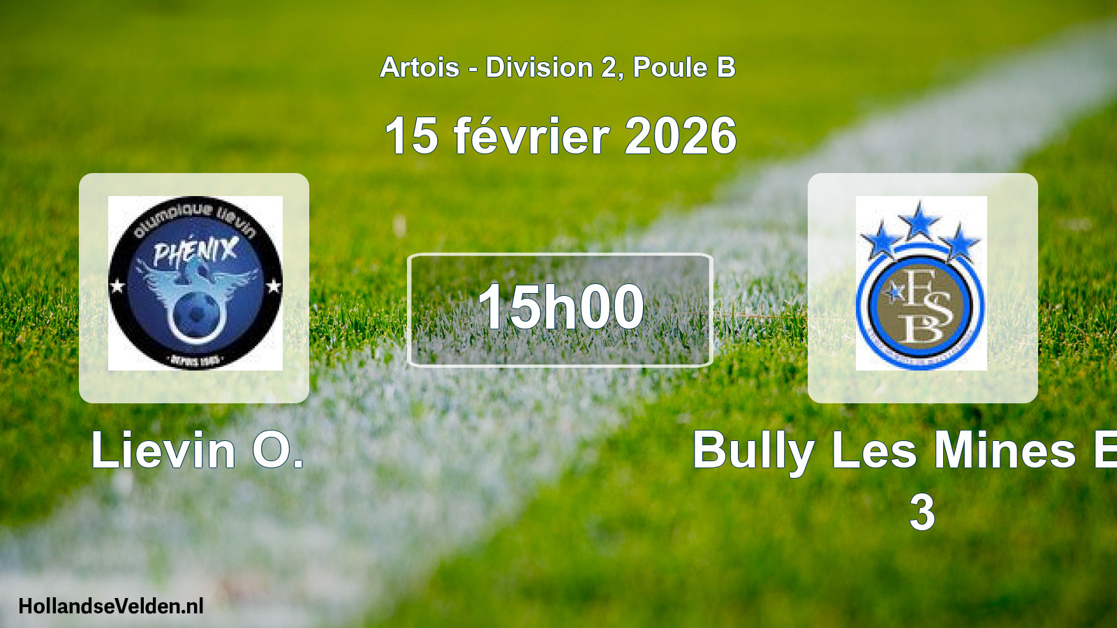 Match programmé: Lievin O. - Bully Les Mines Es 3 (15 février 2026)