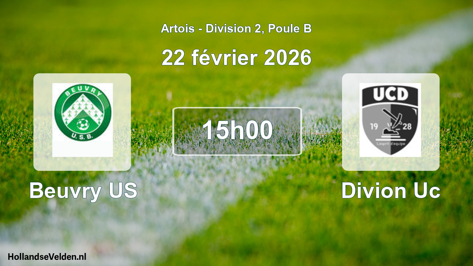 Match programmé: Beuvry US - Divion Uc (22 février 2026)