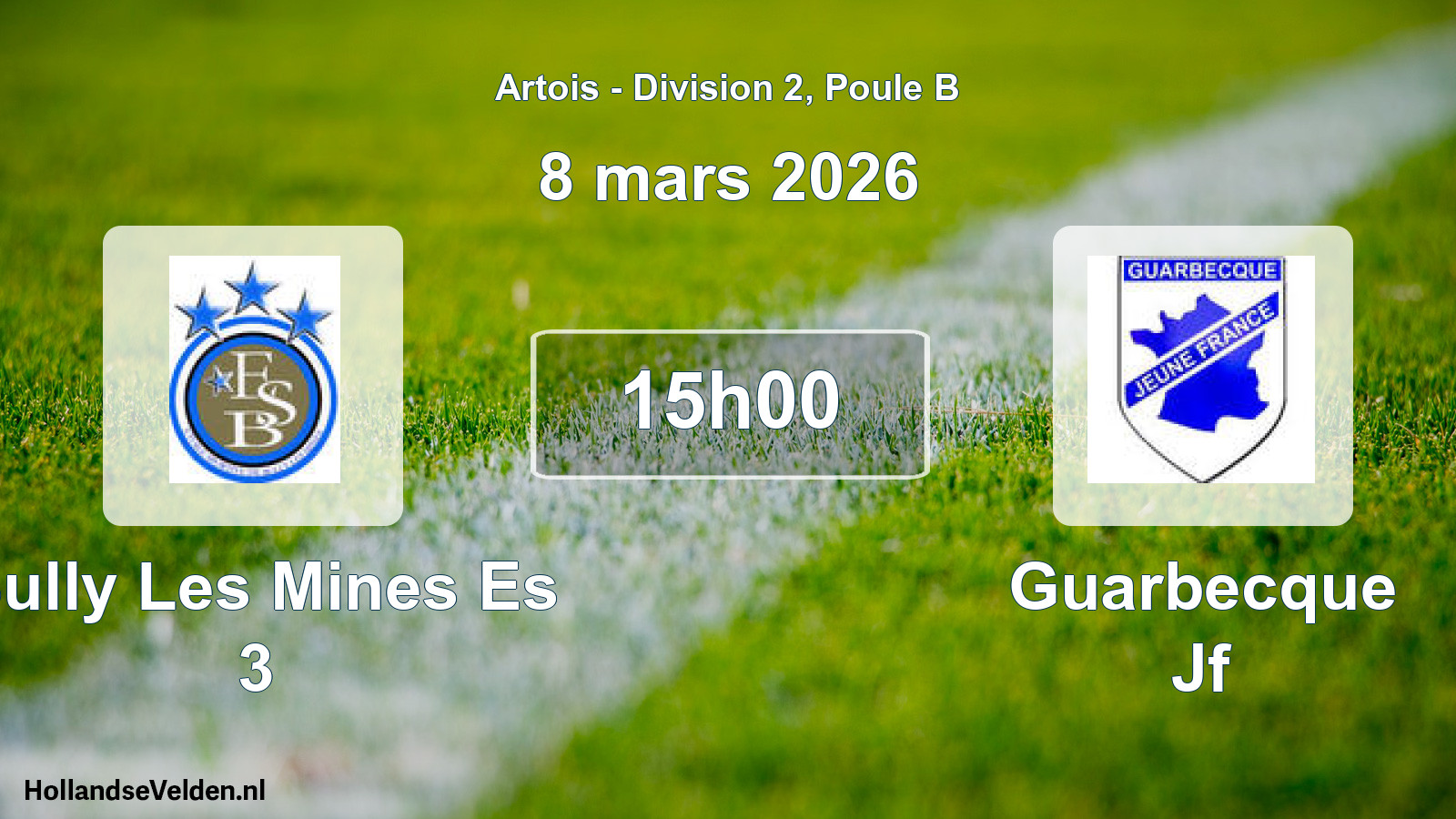 Match programmé: Bully Les Mines Es 3 - Guarbecque Jf (8 mars 2026)