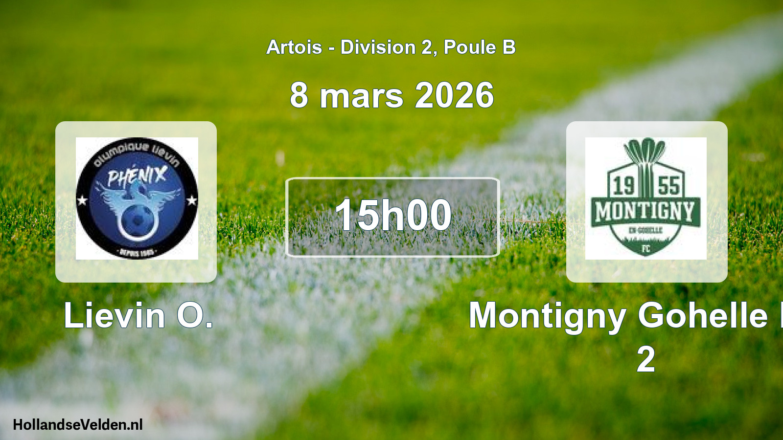 Match programmé: Lievin O. - Montigny Gohelle FC 2 (8 mars 2026)