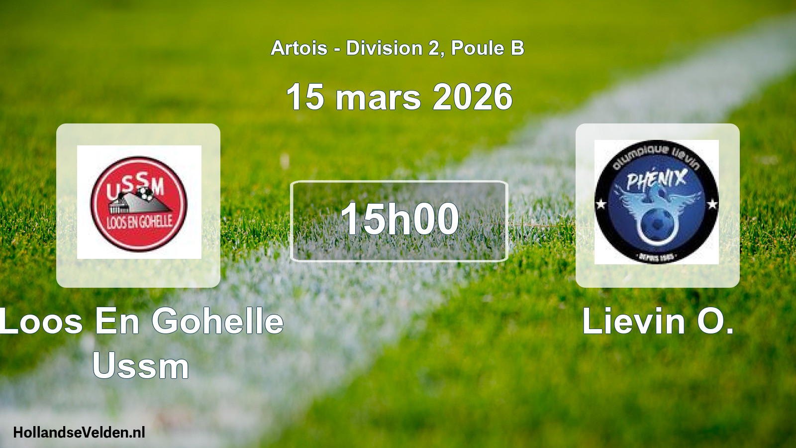 Match programmé: Loos En Gohelle Ussm - Lievin O. (15 mars 2026)