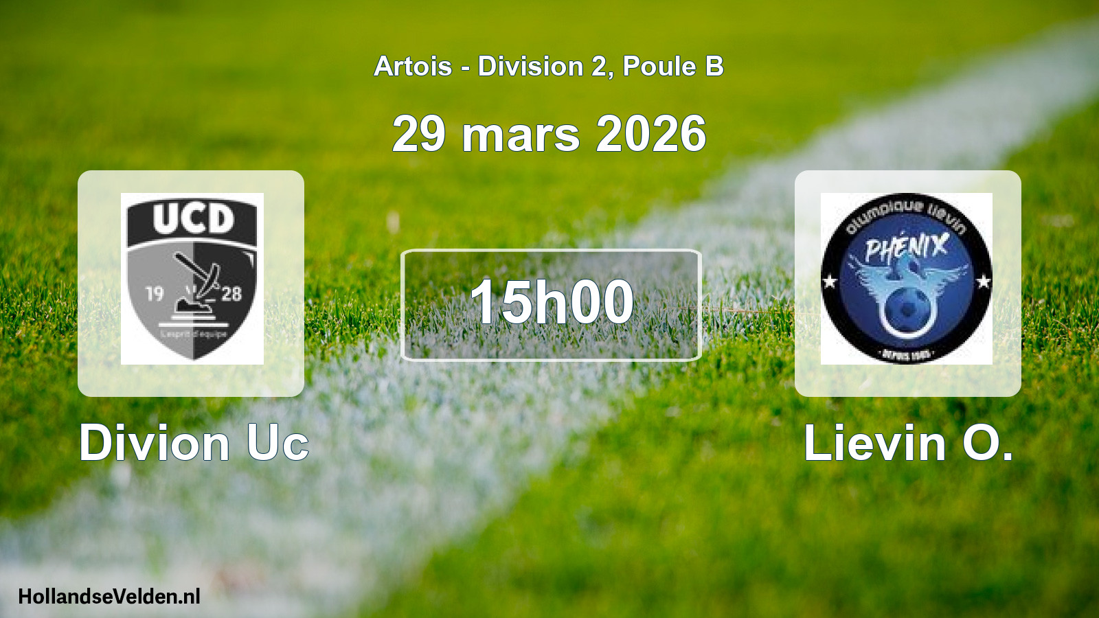 Match programmé: Divion Uc - Lievin O. (29 mars 2026)