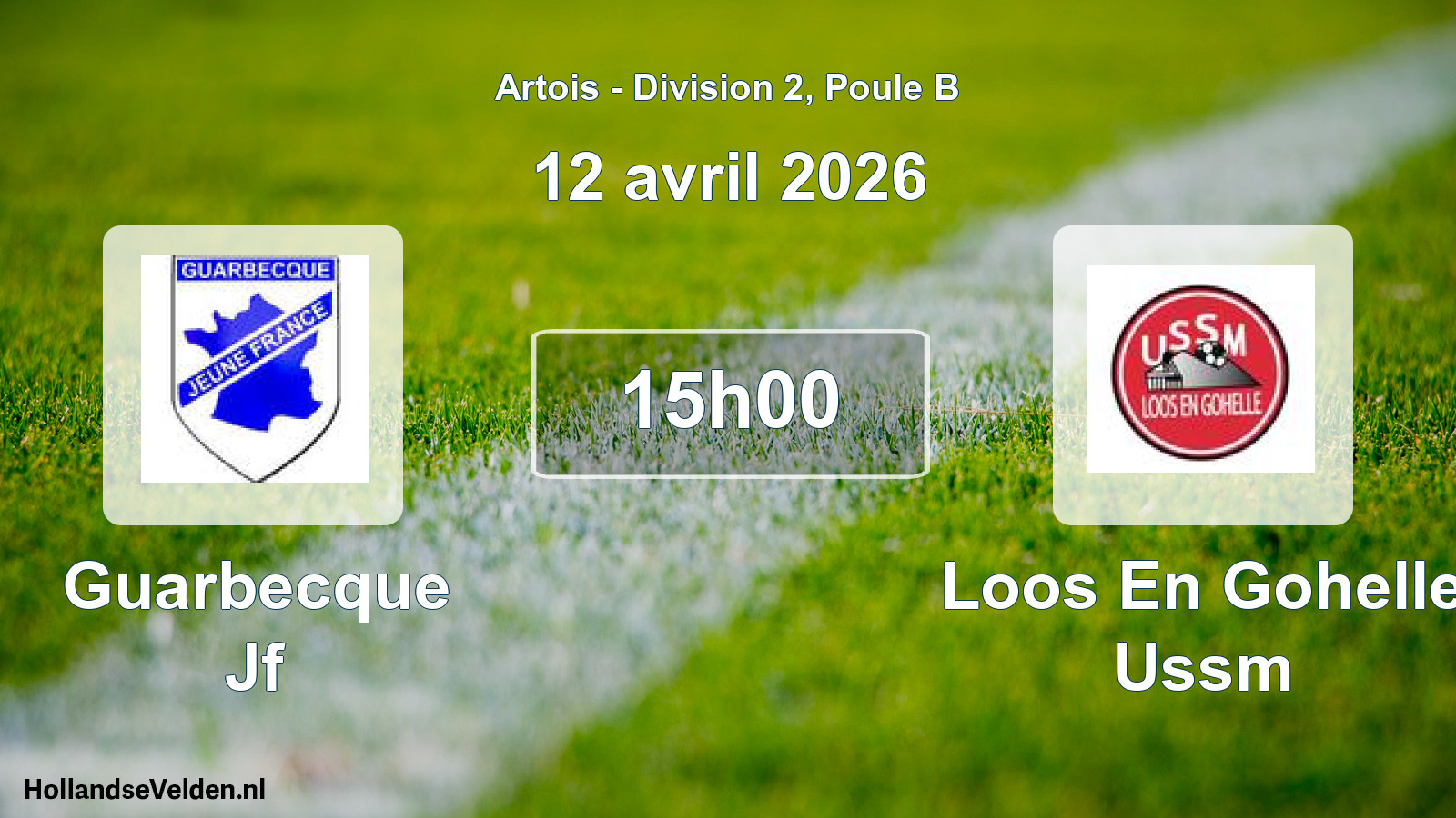 Match programmé: Guarbecque Jf - Loos En Gohelle Ussm (12 avril 2026)