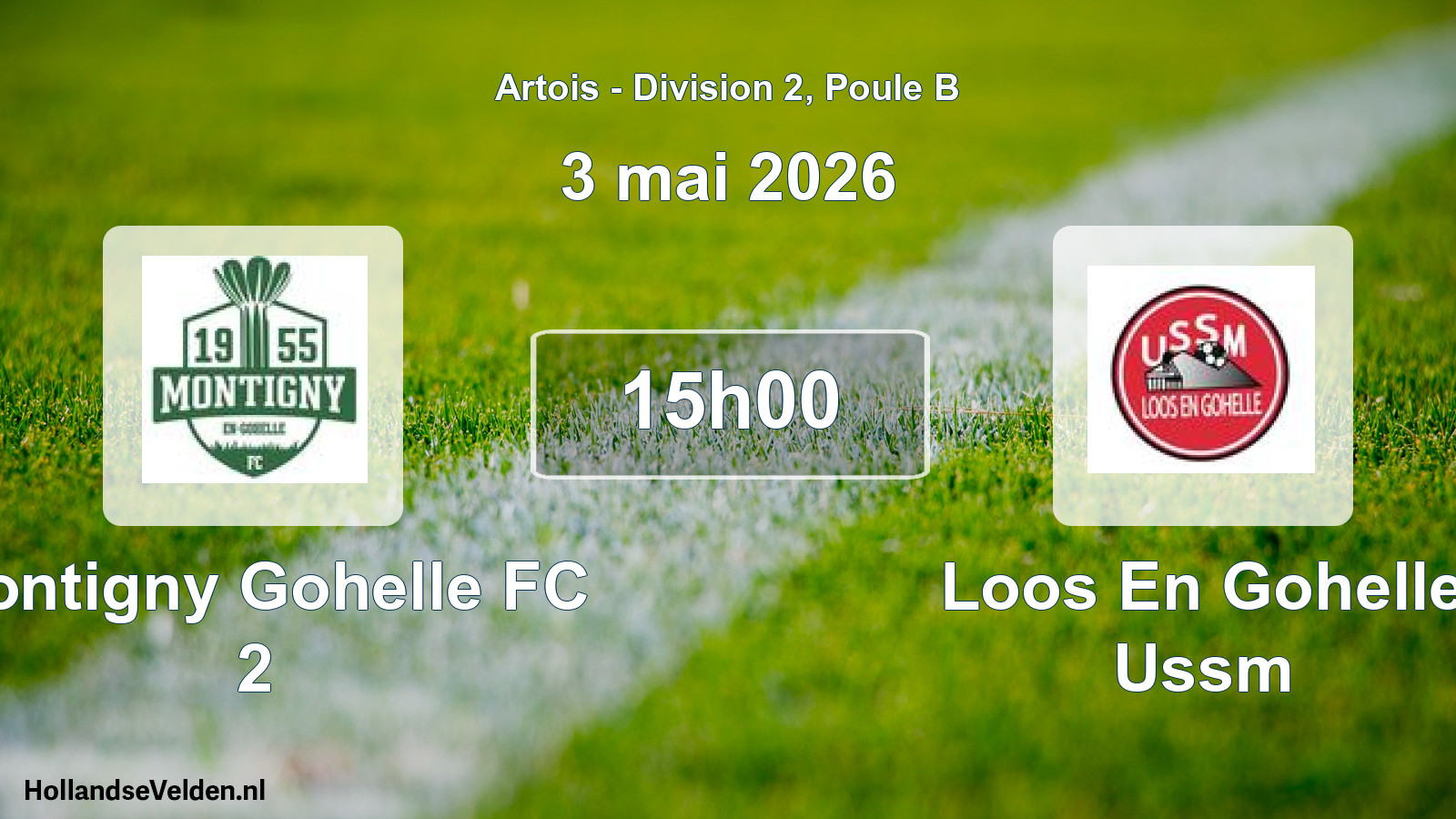 Match programmé: Montigny Gohelle FC 2 - Loos En Gohelle Ussm (3 mai 2026)