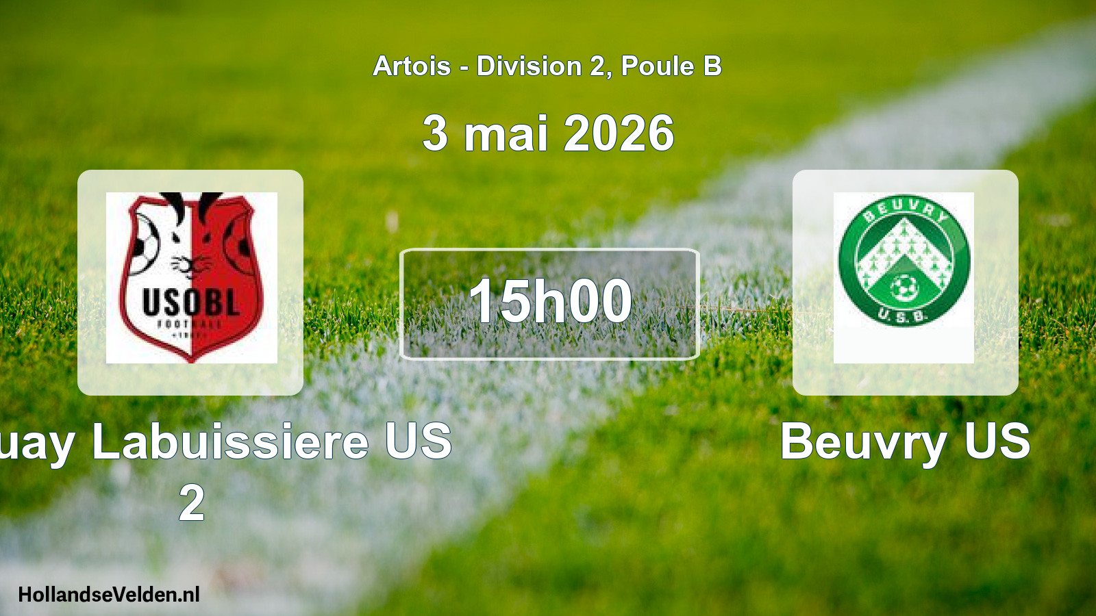 Scheduled Match: Bruay Labuissiere US 2 - Beuvry US (3 May 2026)