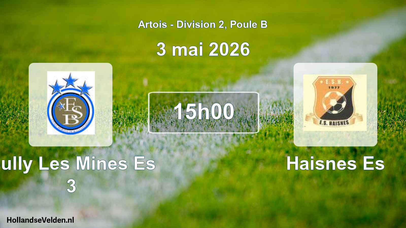 Geplande wedstrijd: Bully Les Mines Es 3 - Haisnes Es (3 mei 2026)