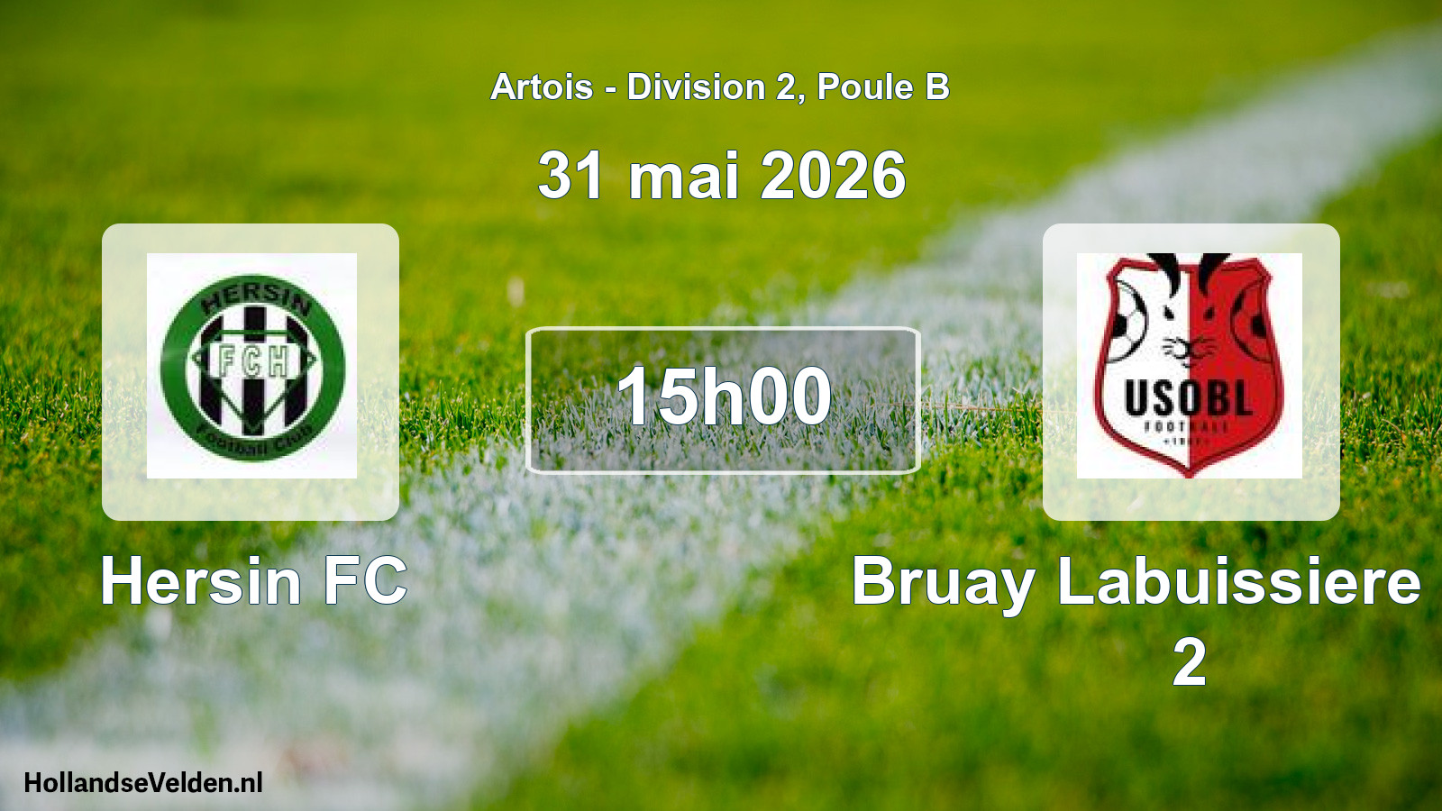 Match programmé: Hersin FC - Bruay Labuissiere US 2 (31 mai 2026)