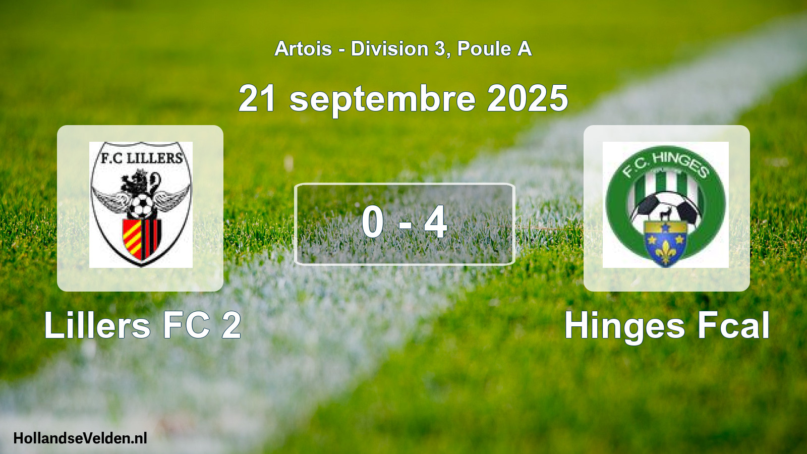 Match joué: Lillers FC 2 - Hinges Fcal 0 - 4 (21 septembre 2025)