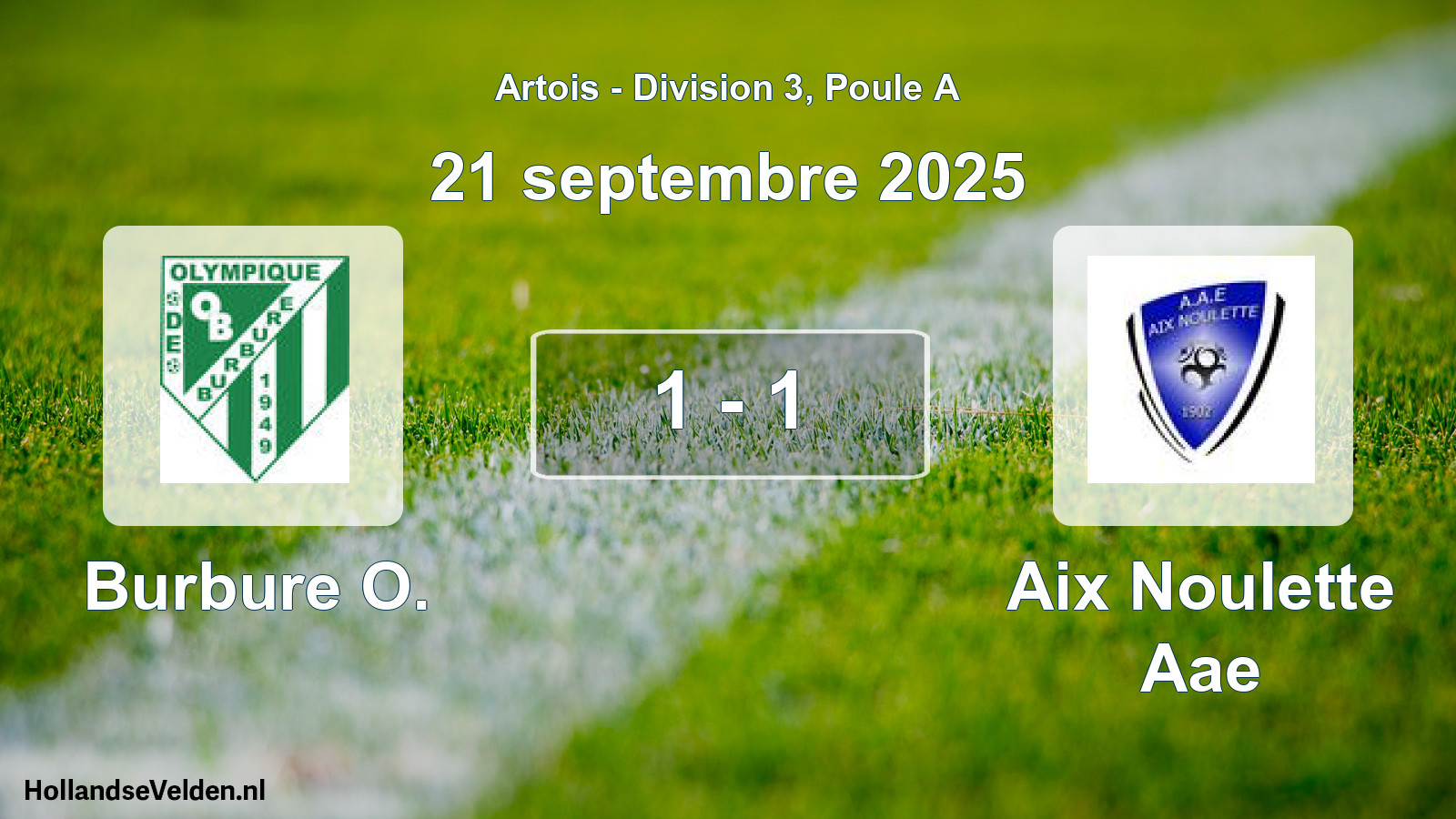 Match joué: Burbure O. - Aix Noulette Aae 1 - 1 (21 septembre 2025)