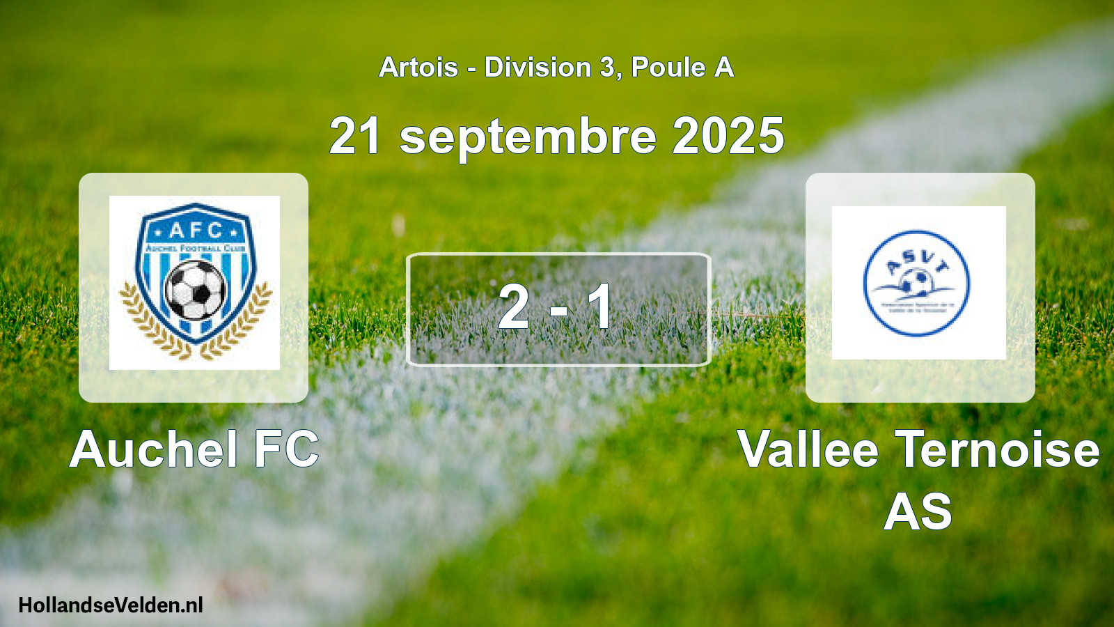 Total number of matches played: Auchel FC - Vallee Ternoise AS 2 - 1 (21 September 2025)