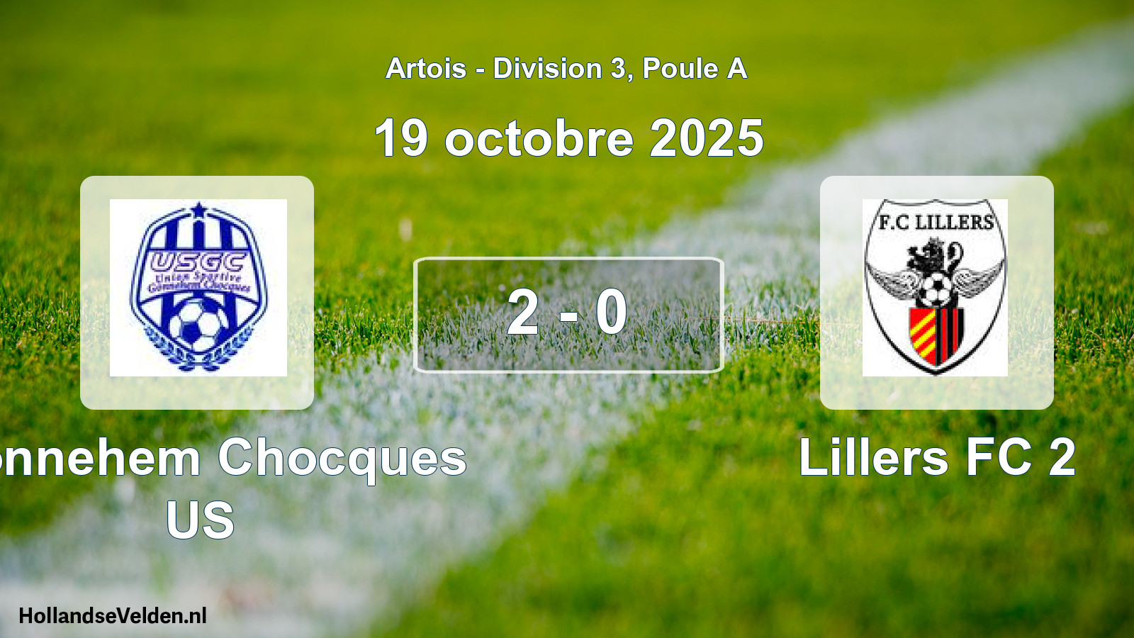 Match joué: Gonnehem Chocques US - Lillers FC 2 2 - 0 (19 octobre 2025)
