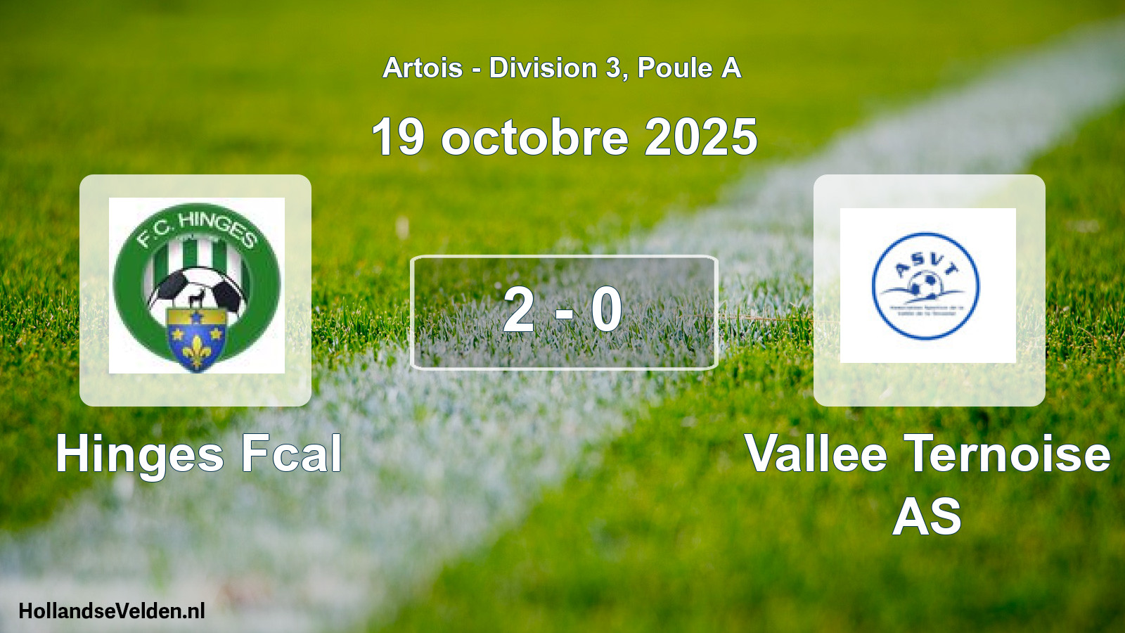 Match joué: Hinges Fcal - Vallee Ternoise AS 2 - 0 (19 octobre 2025)