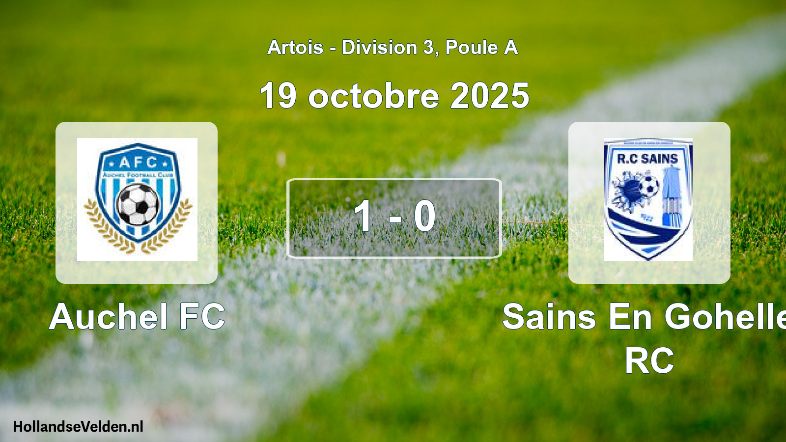 Gespeelde wedstrijd: Auchel FC - Sains En Gohelle RC 1 - 0 (19 oktober 2025)