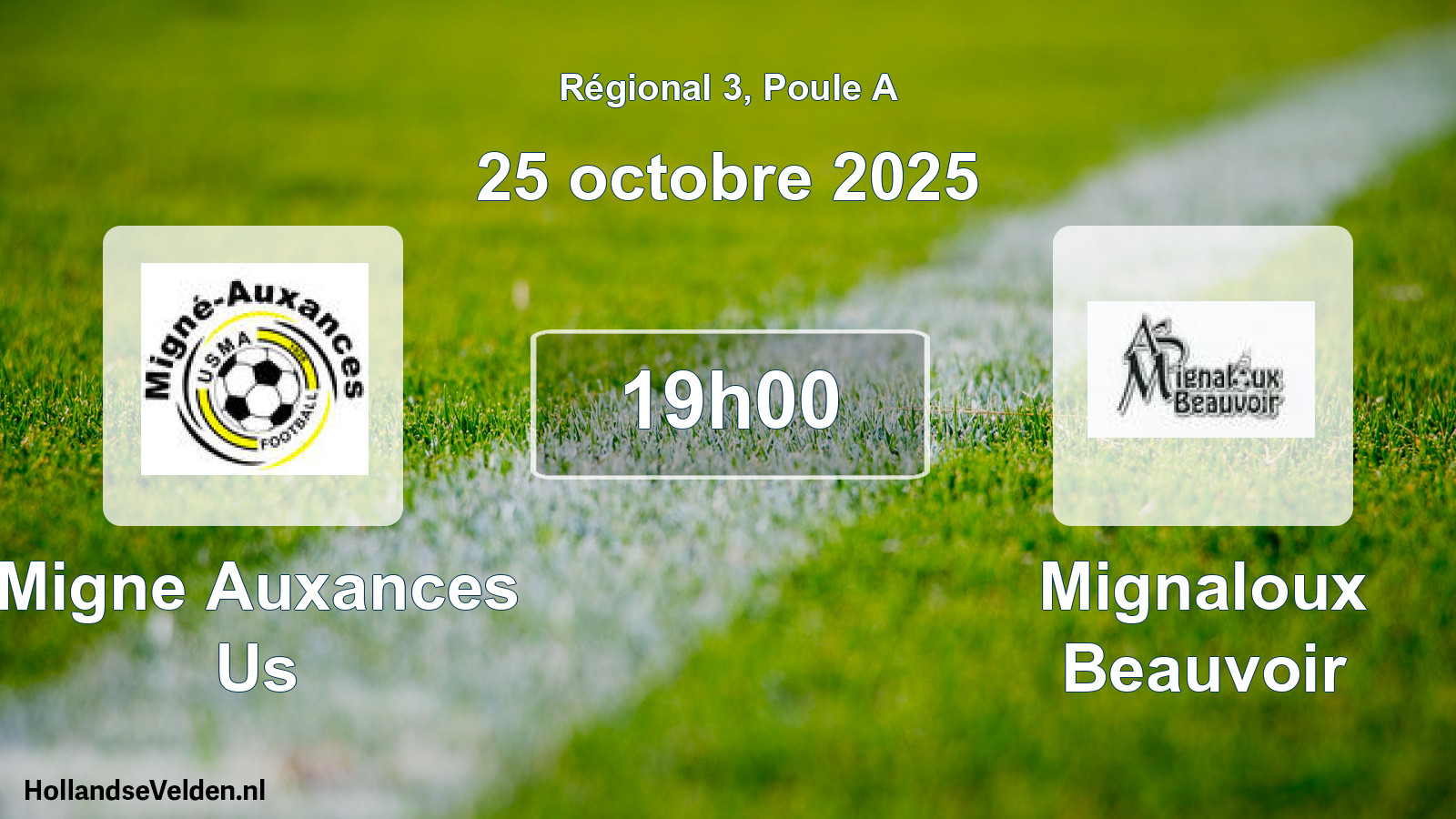 Geplande wedstrijd: Migne Auxances Us - Mignaloux Beauvoir (25 octobre 2025)