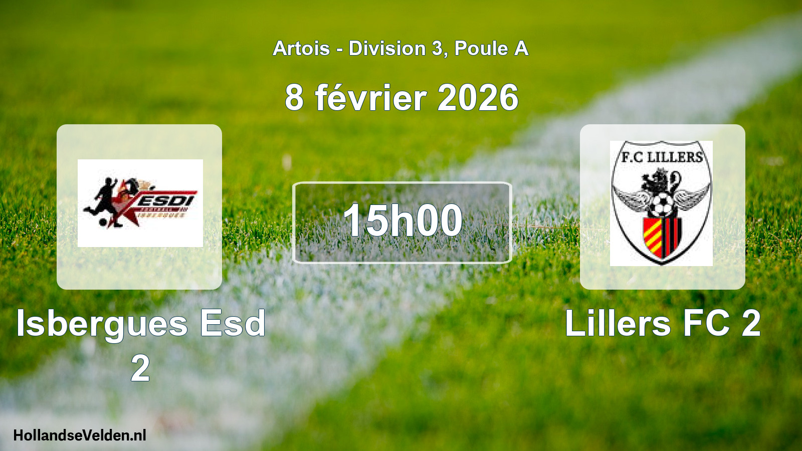 Match programmé: Isbergues Esd 2 - Lillers FC 2 (8 février 2026)