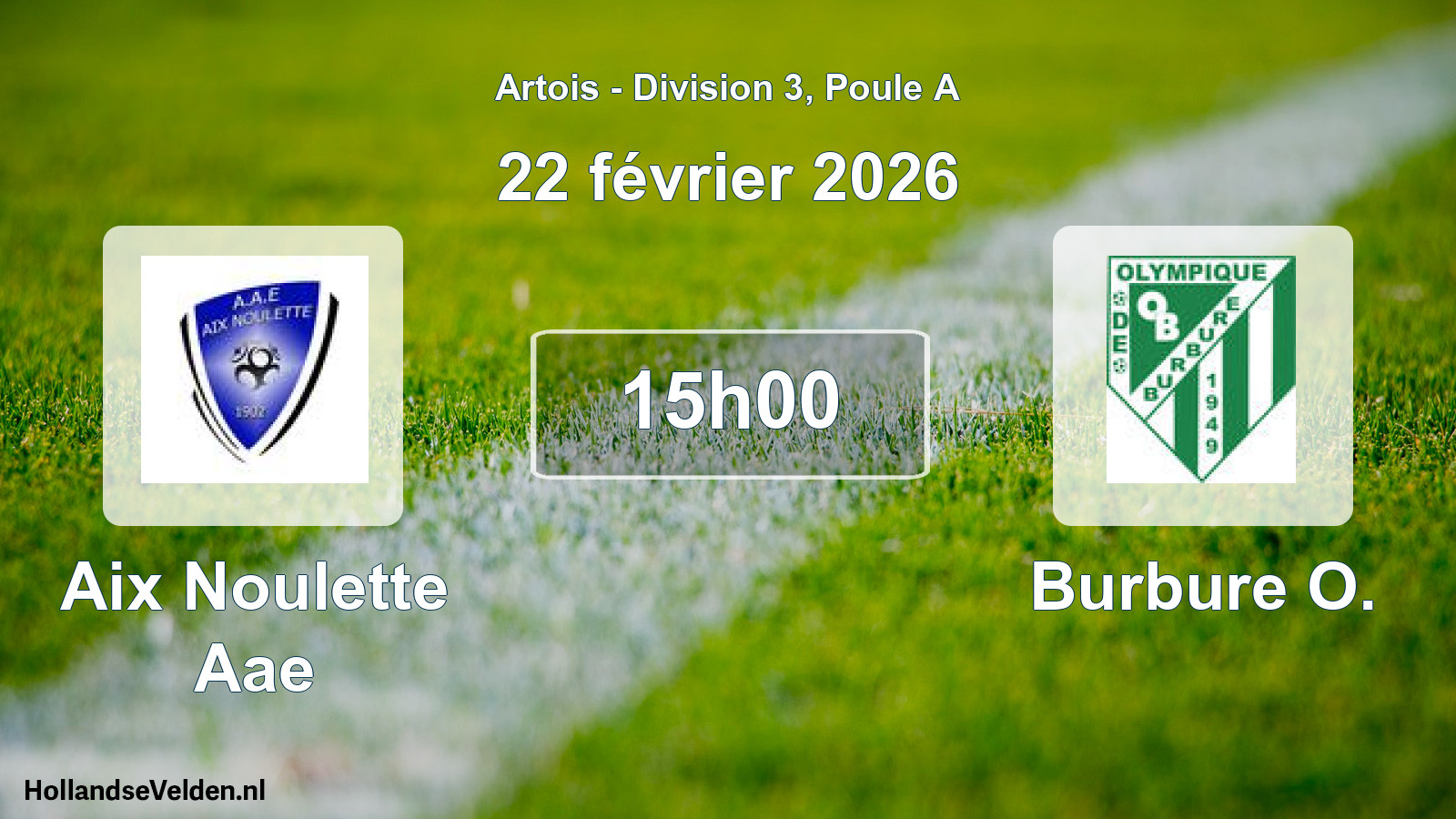 Match programmé: Aix Noulette Aae - Burbure O. (22 février 2026)