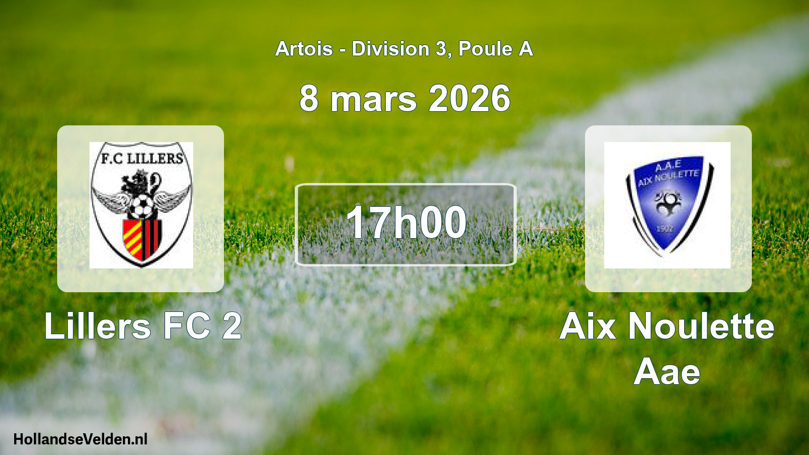Match programmé: Lillers FC 2 - Aix Noulette Aae (8 mars 2026)