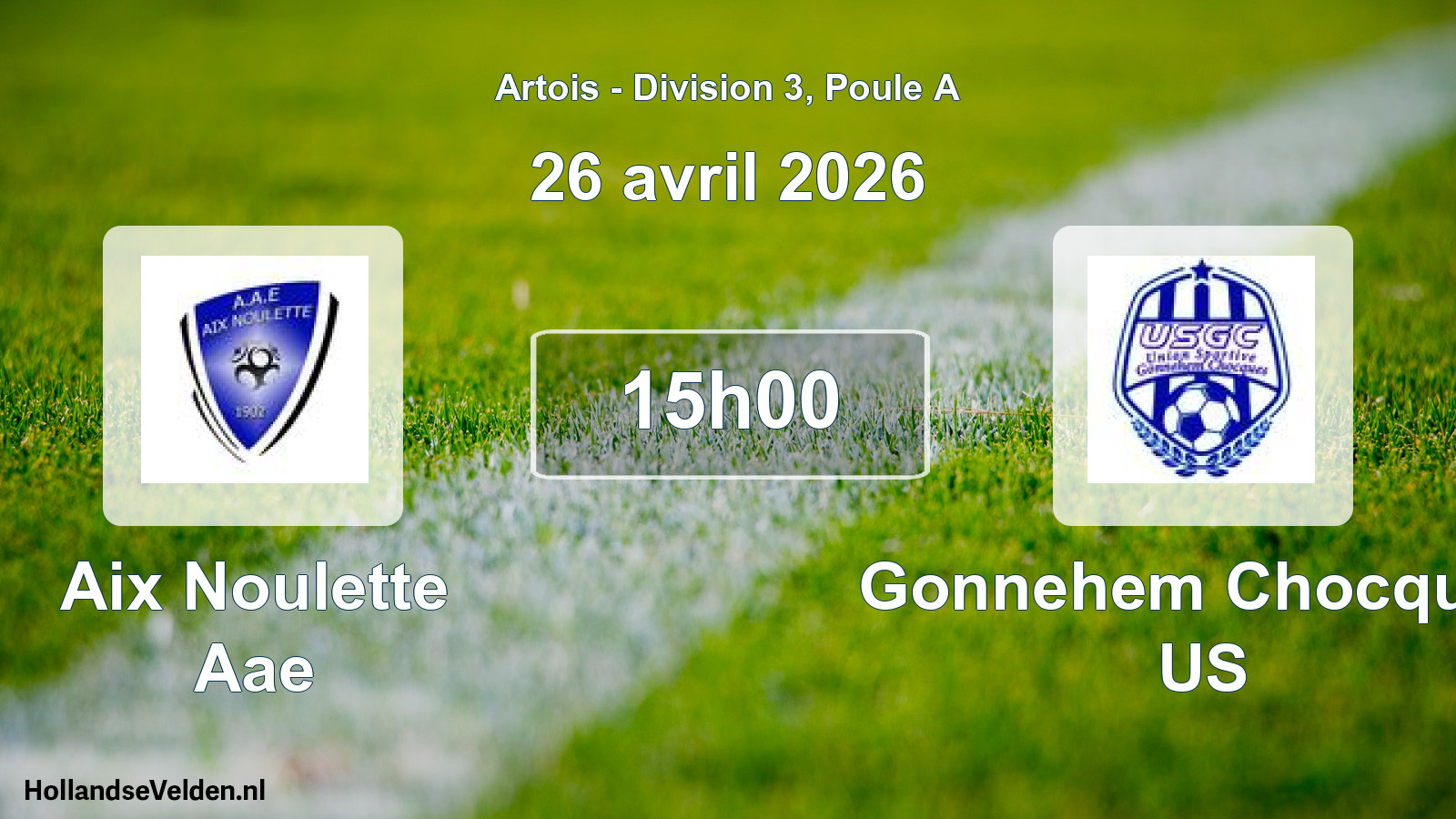 Match programmé: Aix Noulette Aae - Gonnehem Chocques US (26 avril 2026)