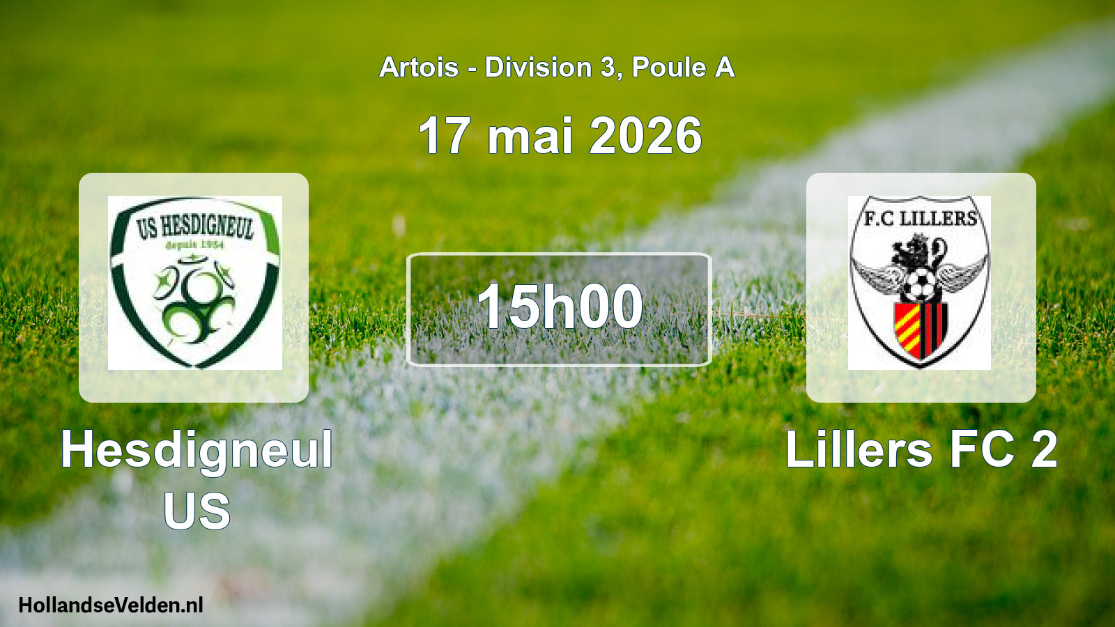 Match programmé: Hesdigneul US - Lillers FC 2 (17 mai 2026)