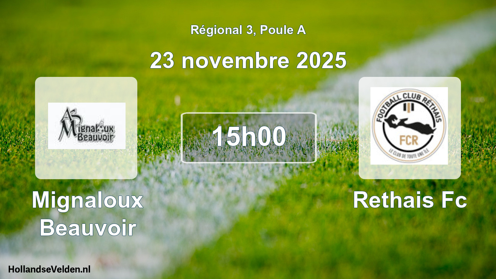 Geplande wedstrijd: Mignaloux Beauvoir - Rethais Fc (23 november 2025)