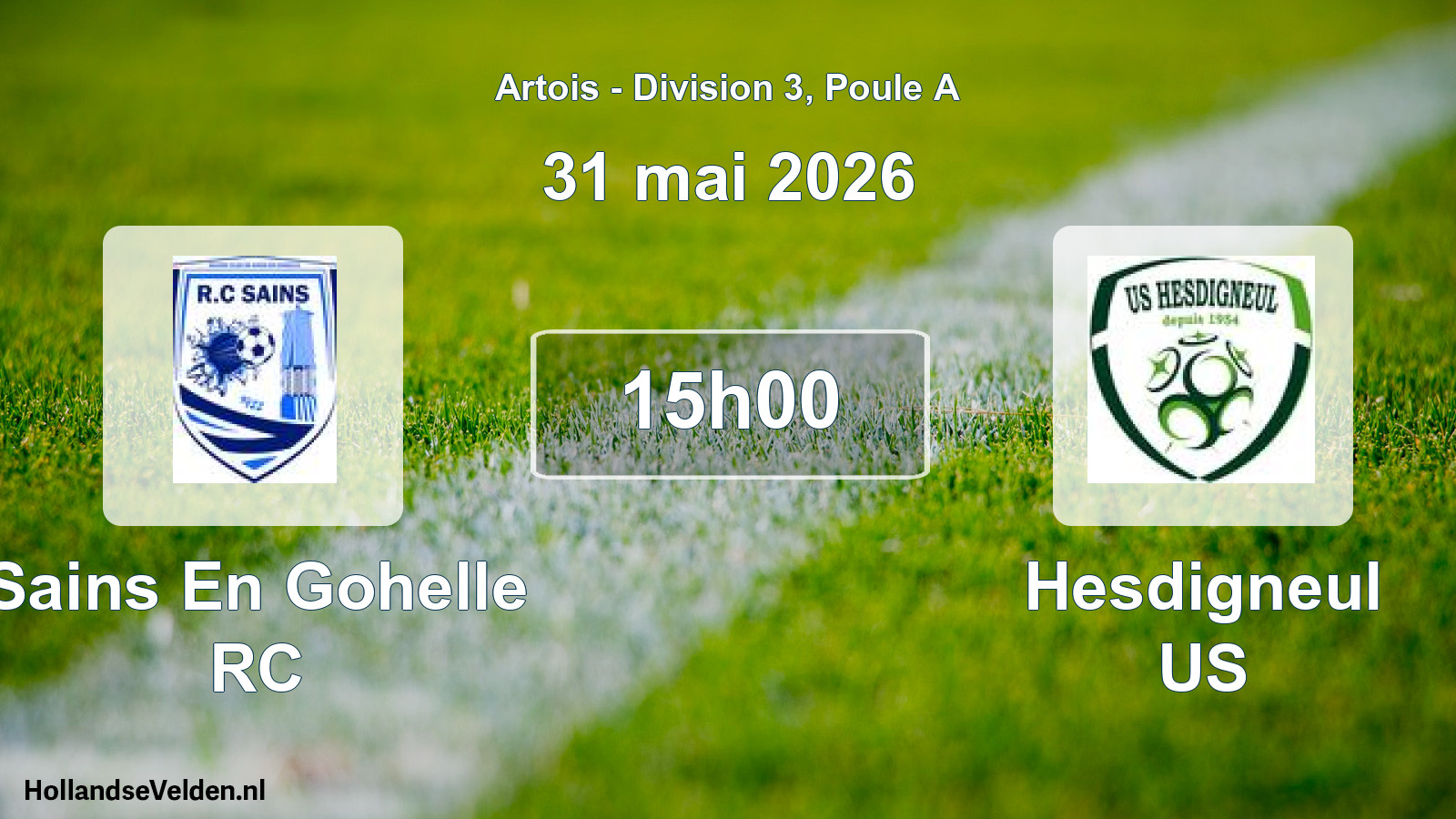 Scheduled Match: Sains En Gohelle RC - Hesdigneul US (31 May 2026)