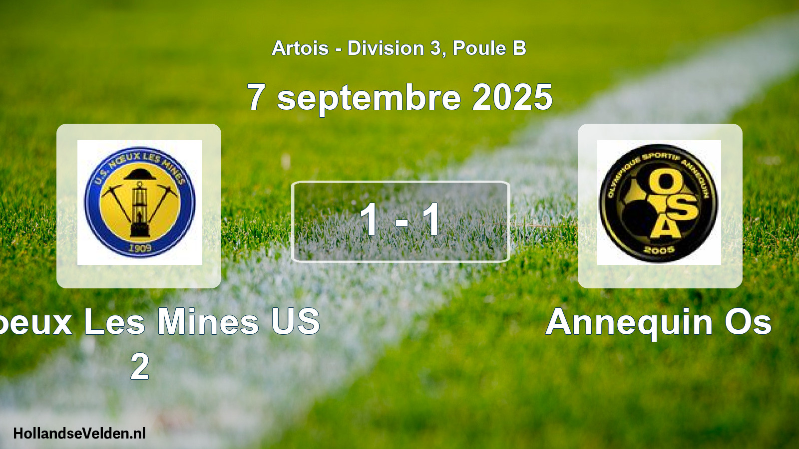 Match joué: Noeux Les Mines US 2 - Annequin Os 1 - 1 (7 septembre 2025)