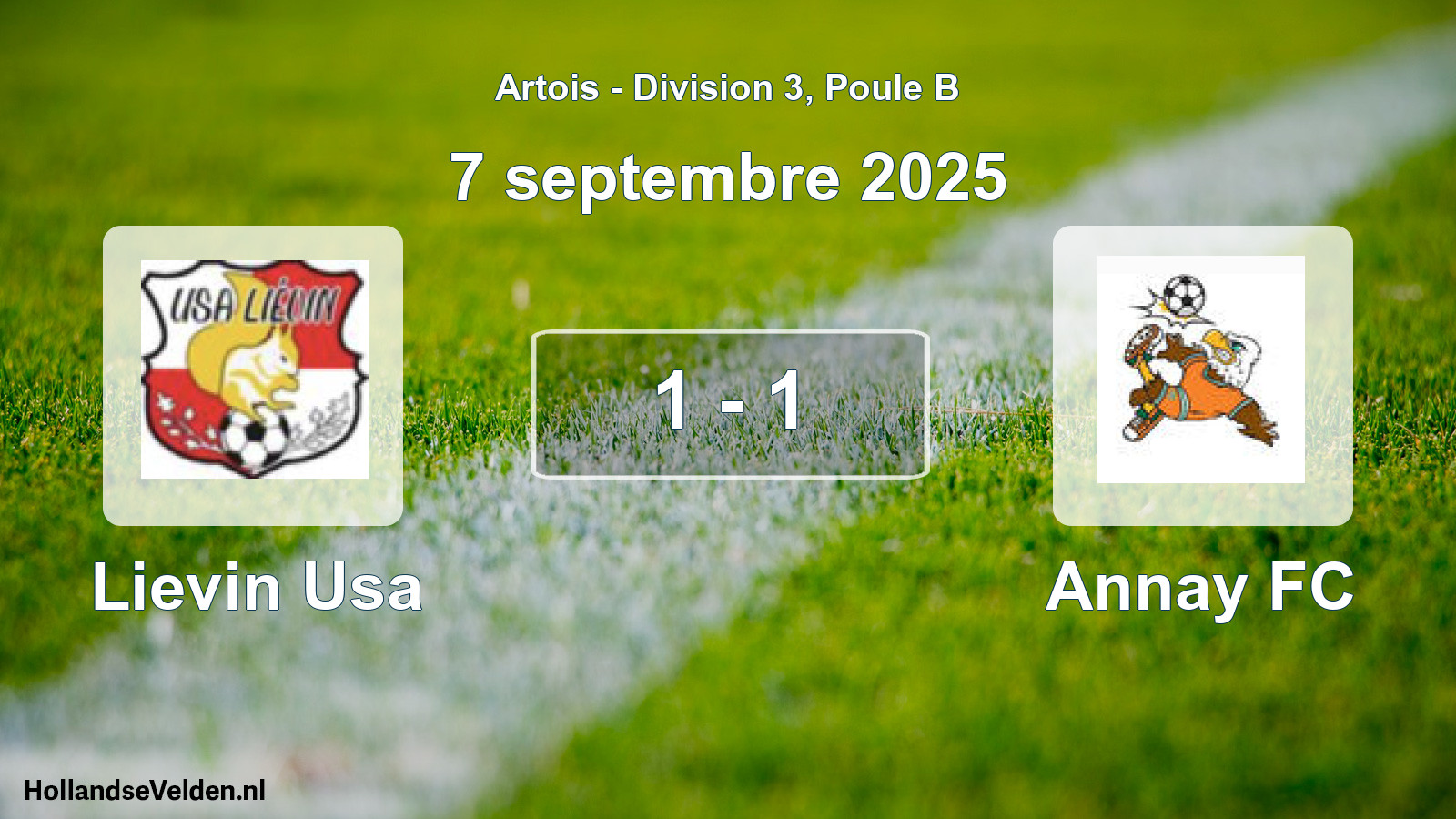 Total number of matches played: Lievin Usa - Annay FC 1 - 1 (7 September 2025)