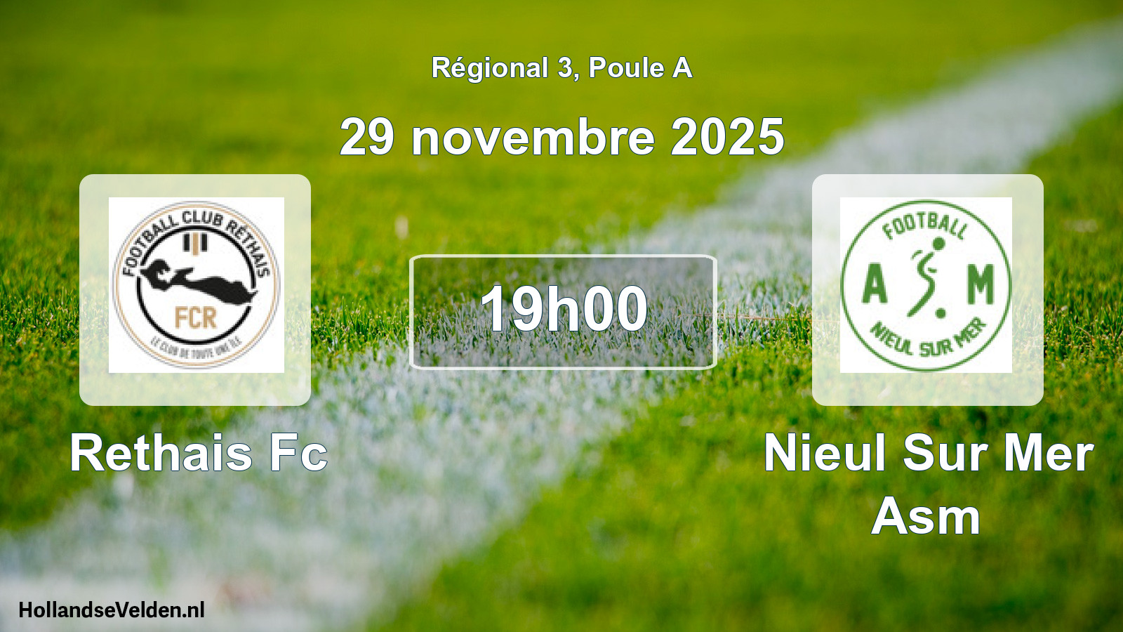 Scheduled Match: Rethais Fc - Nieul Sur Mer Asm (29 November 2025)
