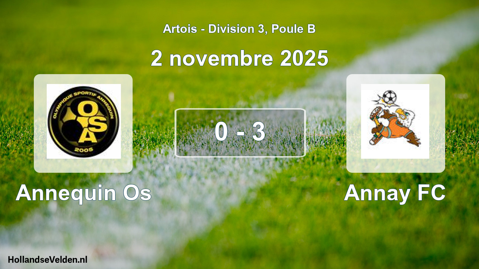 Total number of matches played: Annequin Os - Annay FC 0 - 3 (2 November 2025)