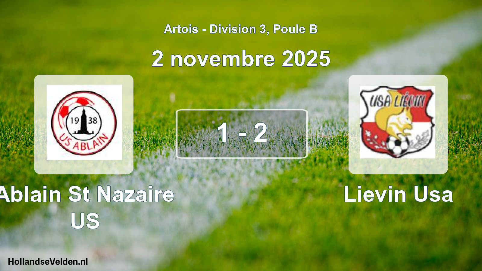 Match joué: Ablain St Nazaire US - Lievin Usa 1 - 2 (2 novembre 2025)