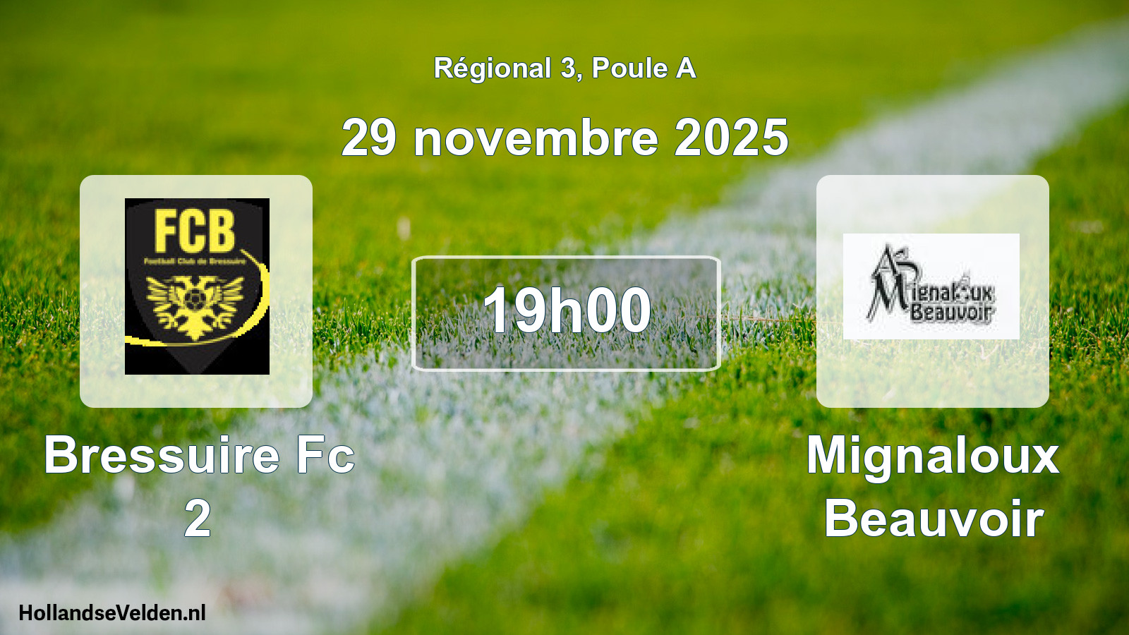 Geplande wedstrijd: Bressuire Fc 2 - Mignaloux Beauvoir (29 novembre 2025)