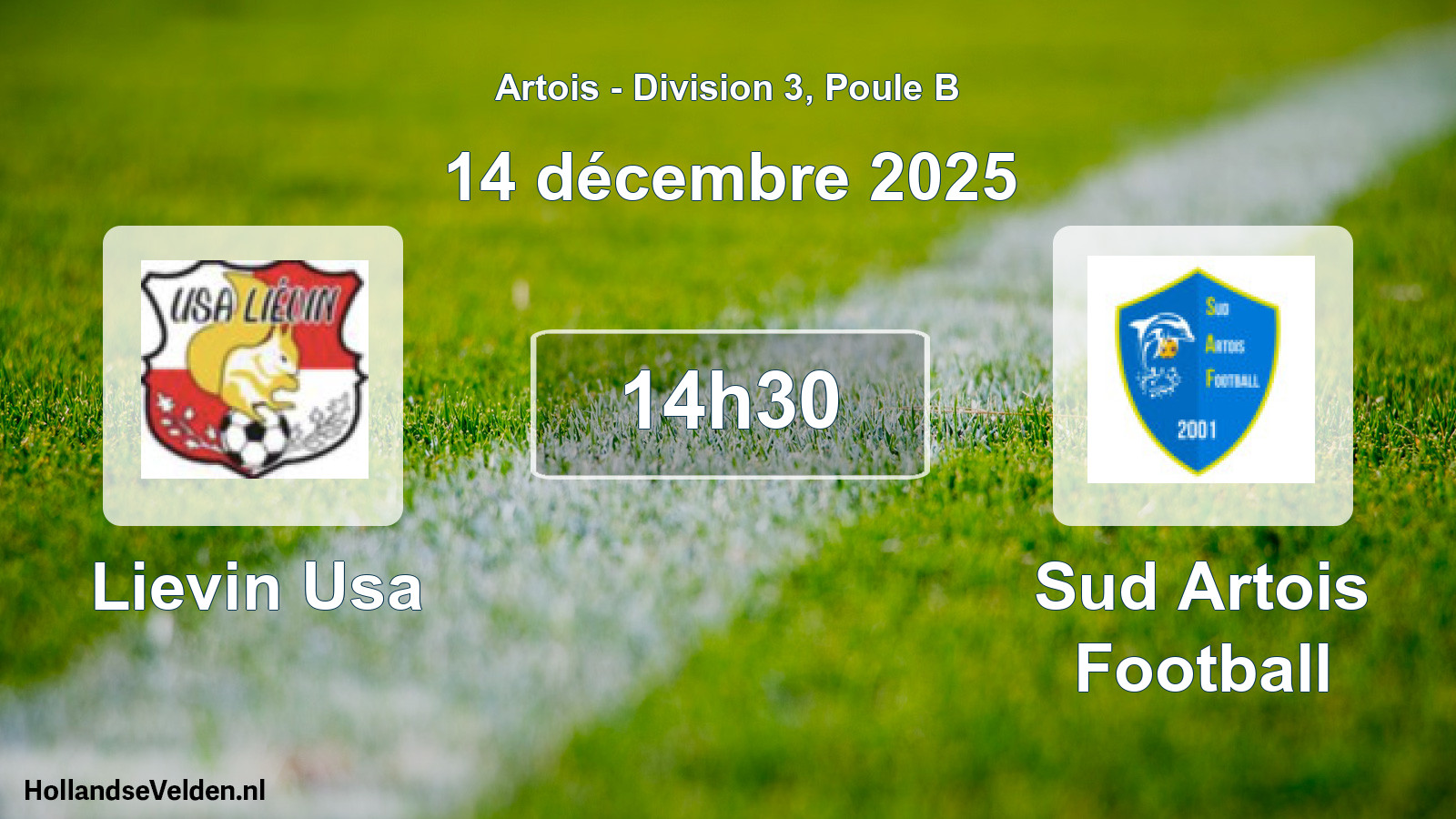 Geplande wedstrijd: Lievin Usa - Sud Artois Football (14 december 2025)