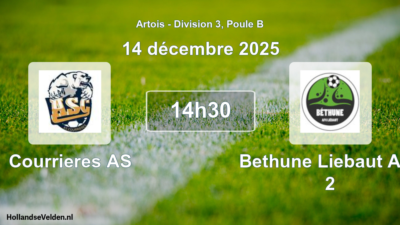 Match programmé: Courrieres AS - Bethune Liebaut Afcl 2 (14 décembre 2025)