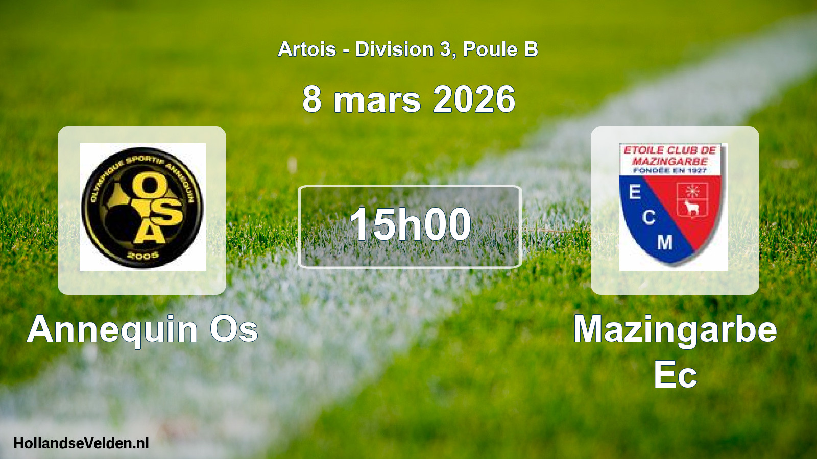 Match programmé: Annequin Os - Mazingarbe Ec (8 mars 2026)
