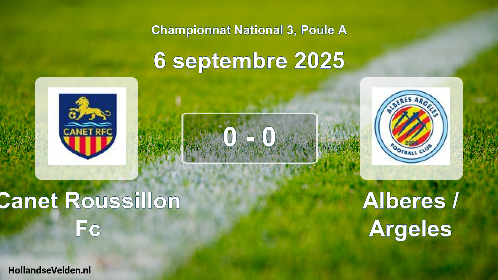 Gespeelde wedstrijd: Canet Roussillon Fc - Alberes / Argeles 0 - 0 (6 septembre 2025)