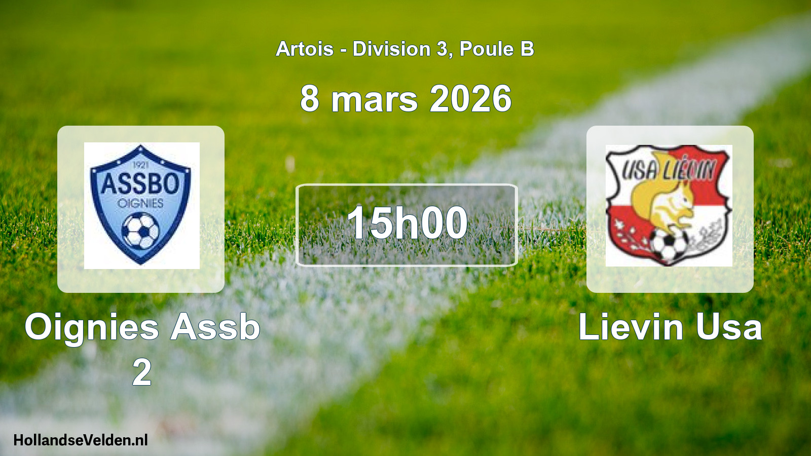 Geplande wedstrijd: Oignies Assb 2 - Lievin Usa (8 maart 2026)