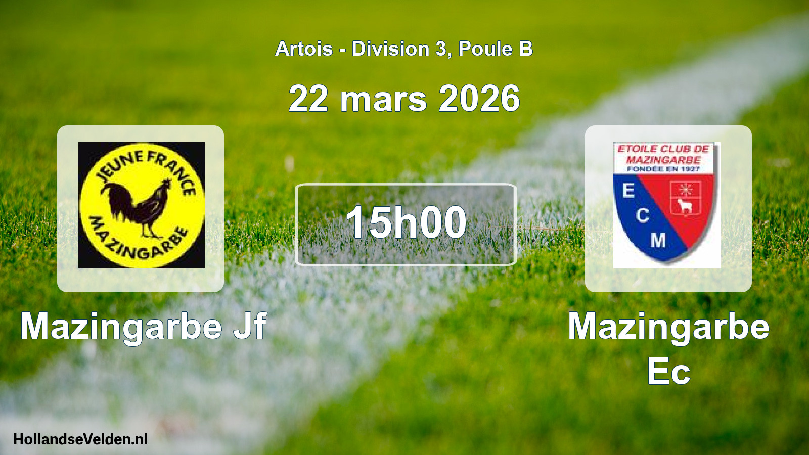 Scheduled Match: Mazingarbe Jf - Mazingarbe Ec (22 March 2026)