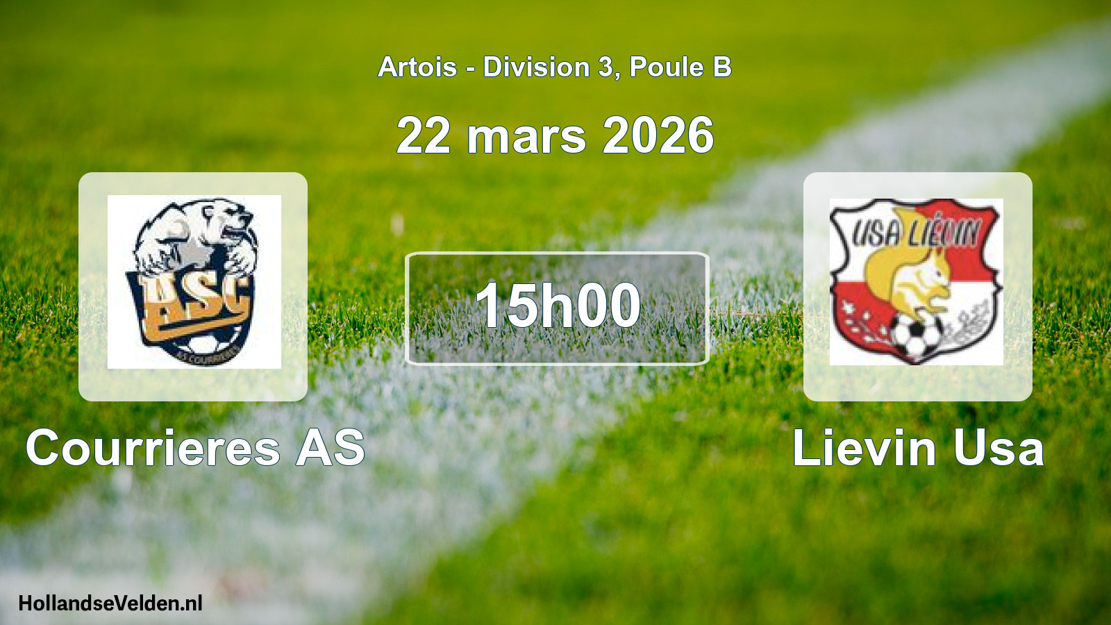 Match programmé: Courrieres AS - Lievin Usa (22 mars 2026)