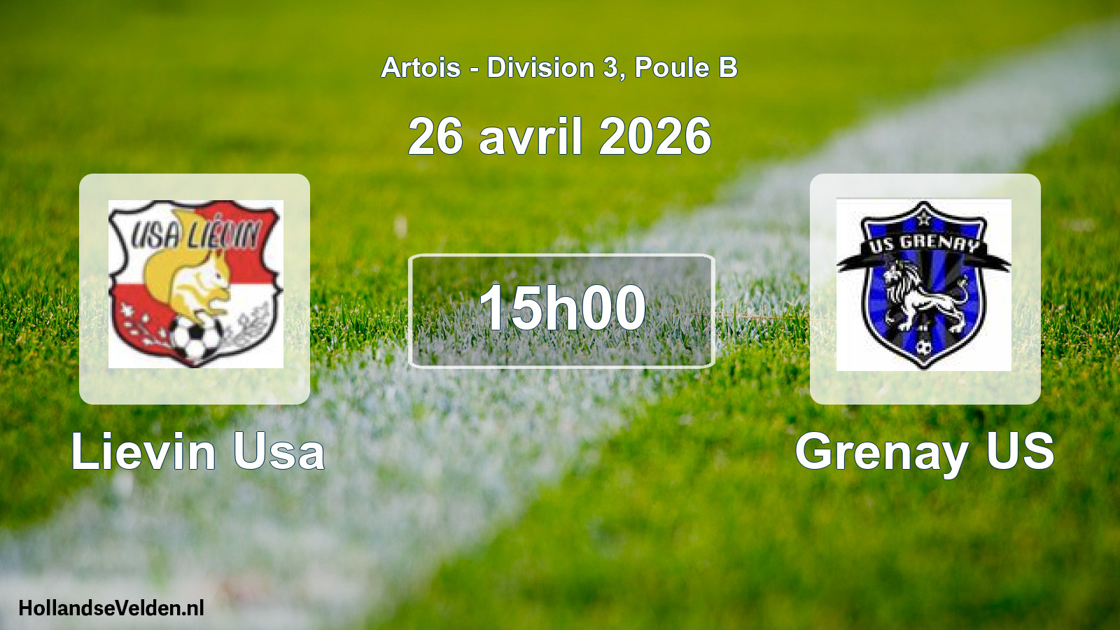 Scheduled Match: Lievin Usa - Grenay US (26 April 2026)