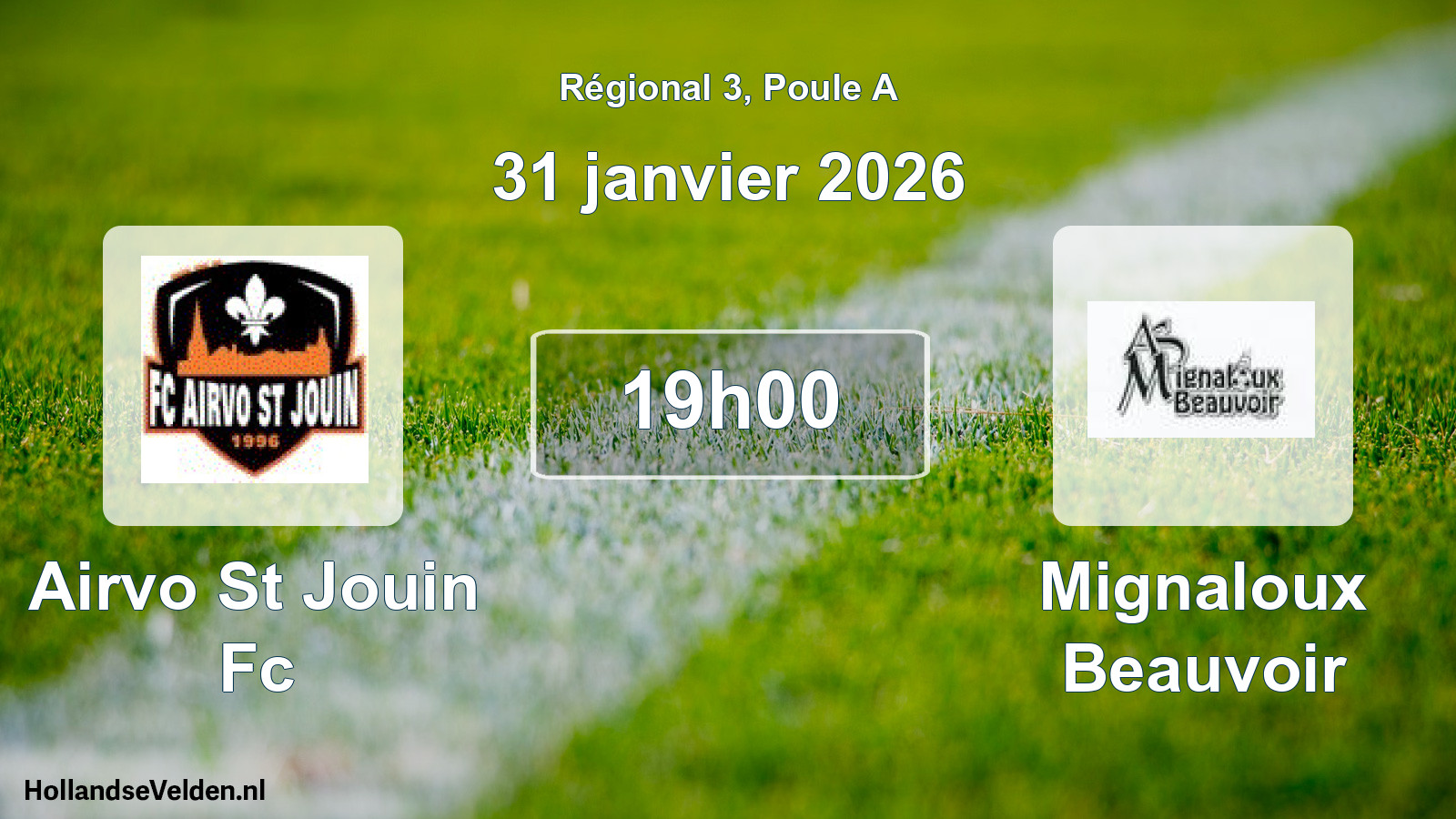 Geplande wedstrijd: Airvo St Jouin Fc - Mignaloux Beauvoir (31 januari 2026)