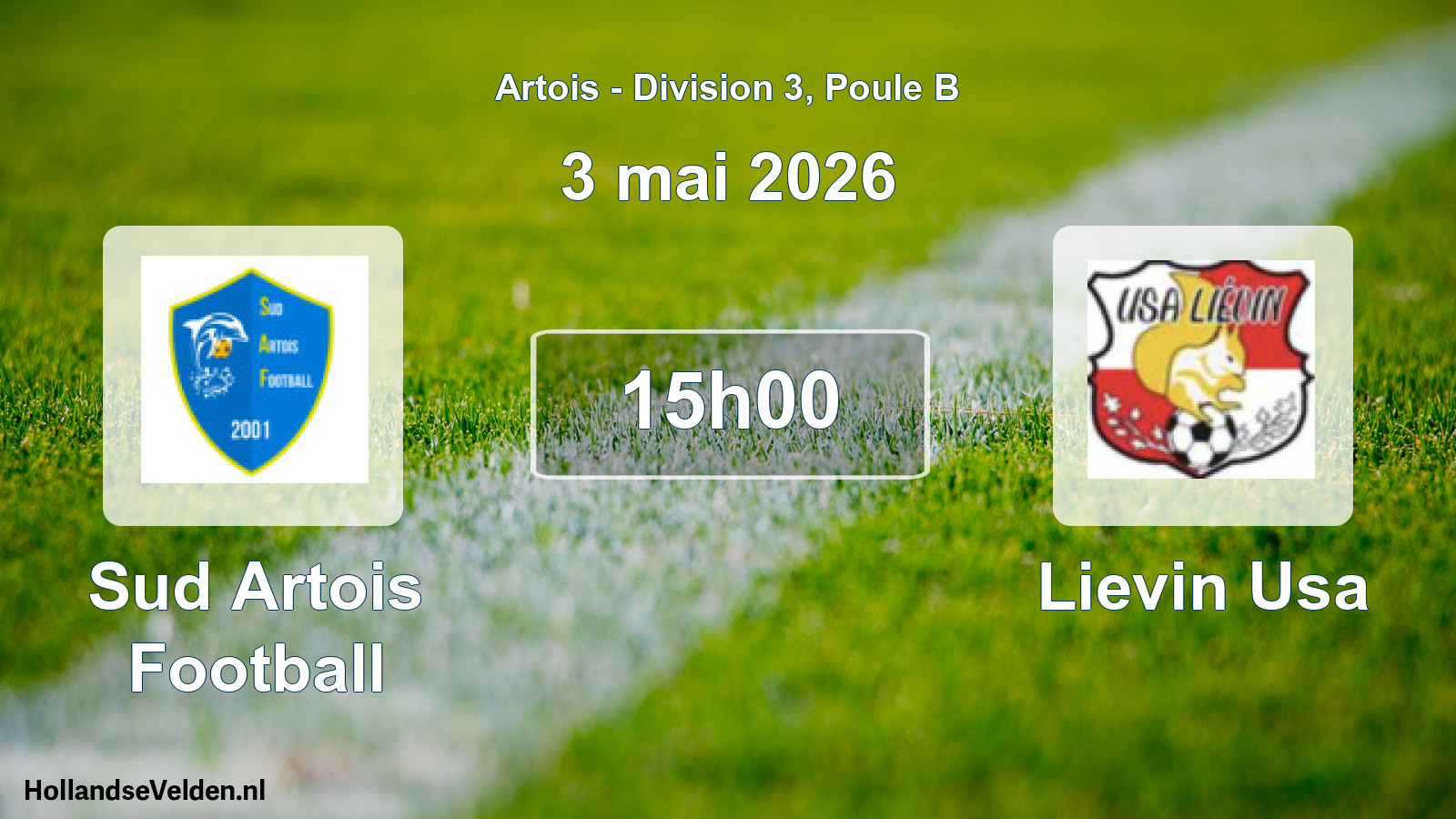 Match programmé: Sud Artois Football - Lievin Usa (3 mai 2026)