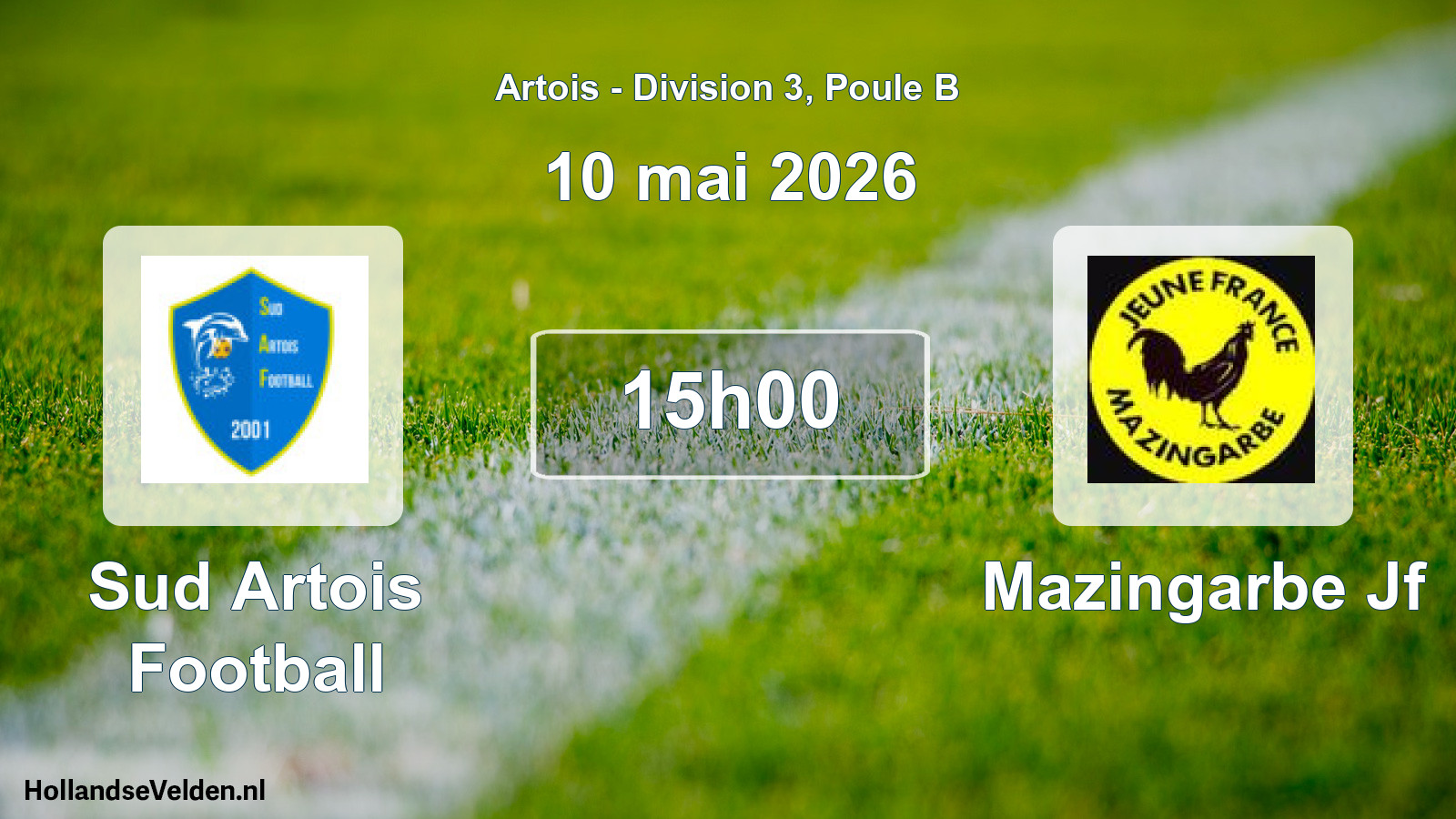 Scheduled Match: Sud Artois Football - Mazingarbe Jf (10 May 2026)