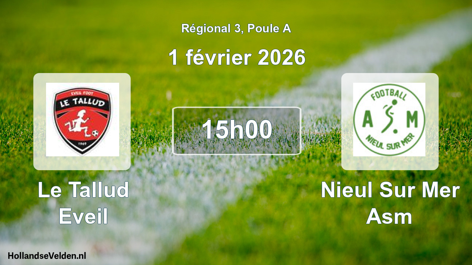 Scheduled Match: Le Tallud Eveil - Nieul Sur Mer Asm (1 February 2026)