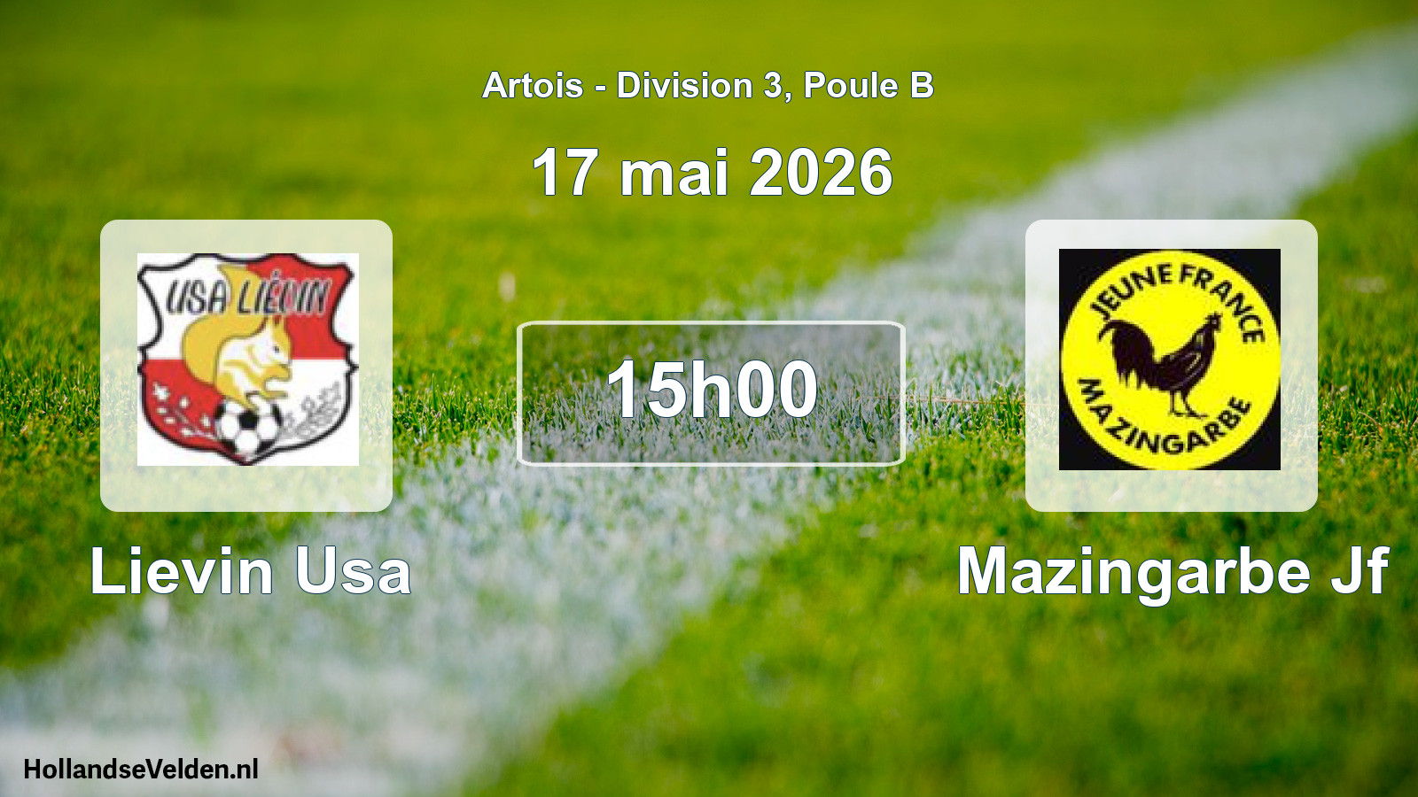 Match programmé: Lievin Usa - Mazingarbe Jf (17 mai 2026)