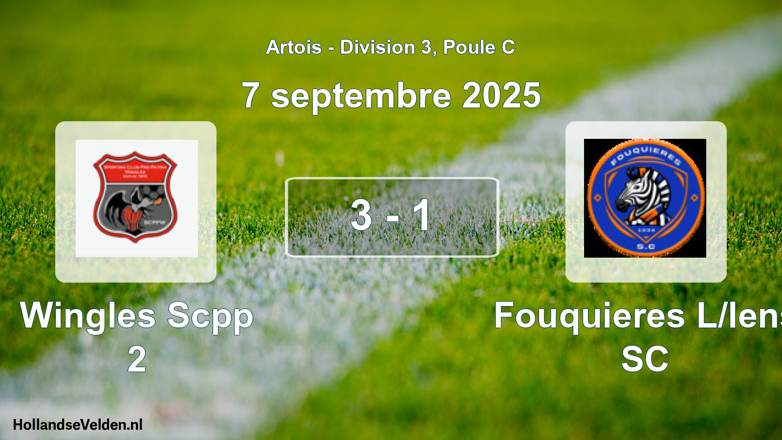 Match joué: Wingles Scpp 2 - Fouquieres L/lens SC 3 - 1 (7 septembre 2025)