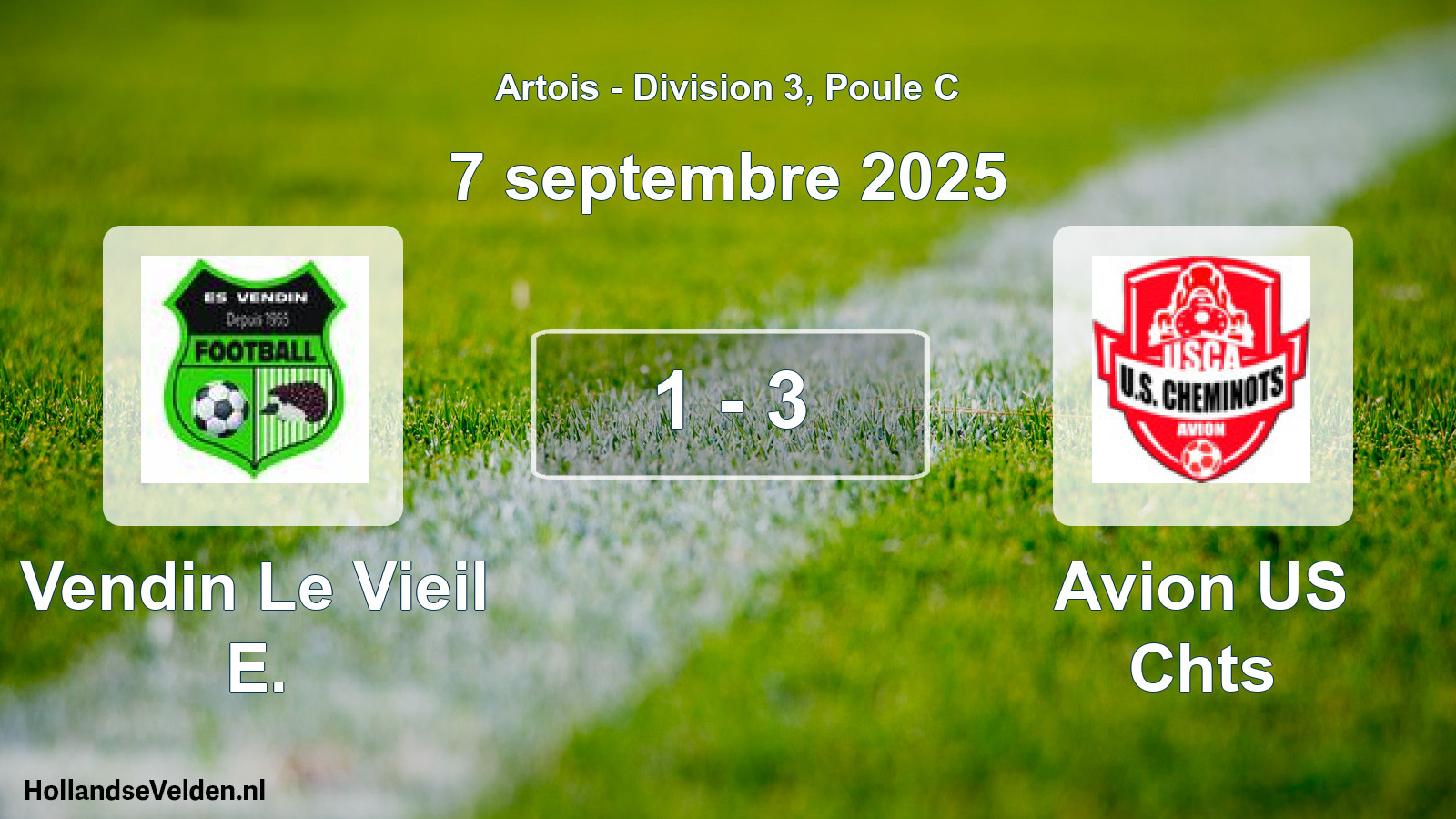 Match joué: Vendin Le Vieil E. - Avion US Chts 1 - 3 (7 septembre 2025)